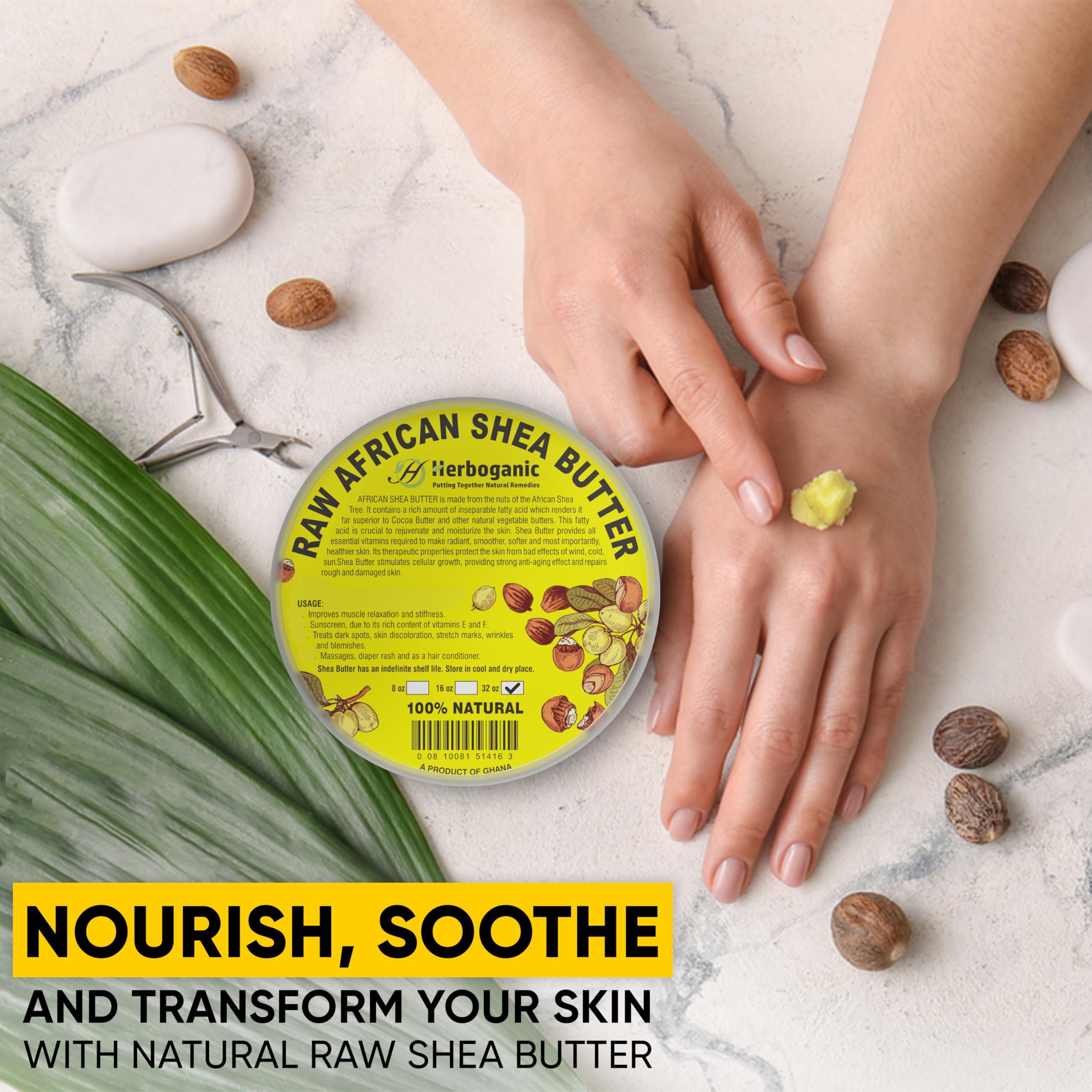 HERBOGANIC HERBOGANIC Pure Raw African Yellow Shea Butter Parent (32)