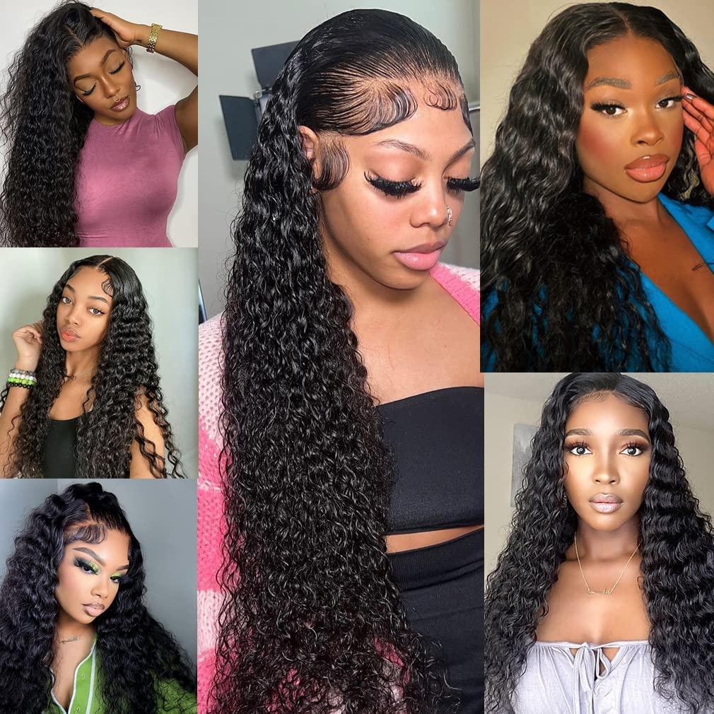 SINGLE BEST SINGLE BEST Human Hair Bundles Water Wave 30 Inch, Premium Deep Wave Bundles Human Hair 1 Bundle, Unprocessed Brazilian Virgin Curly Wet and Wavy Human Hair Bundles, Weave Bundles Natural Color