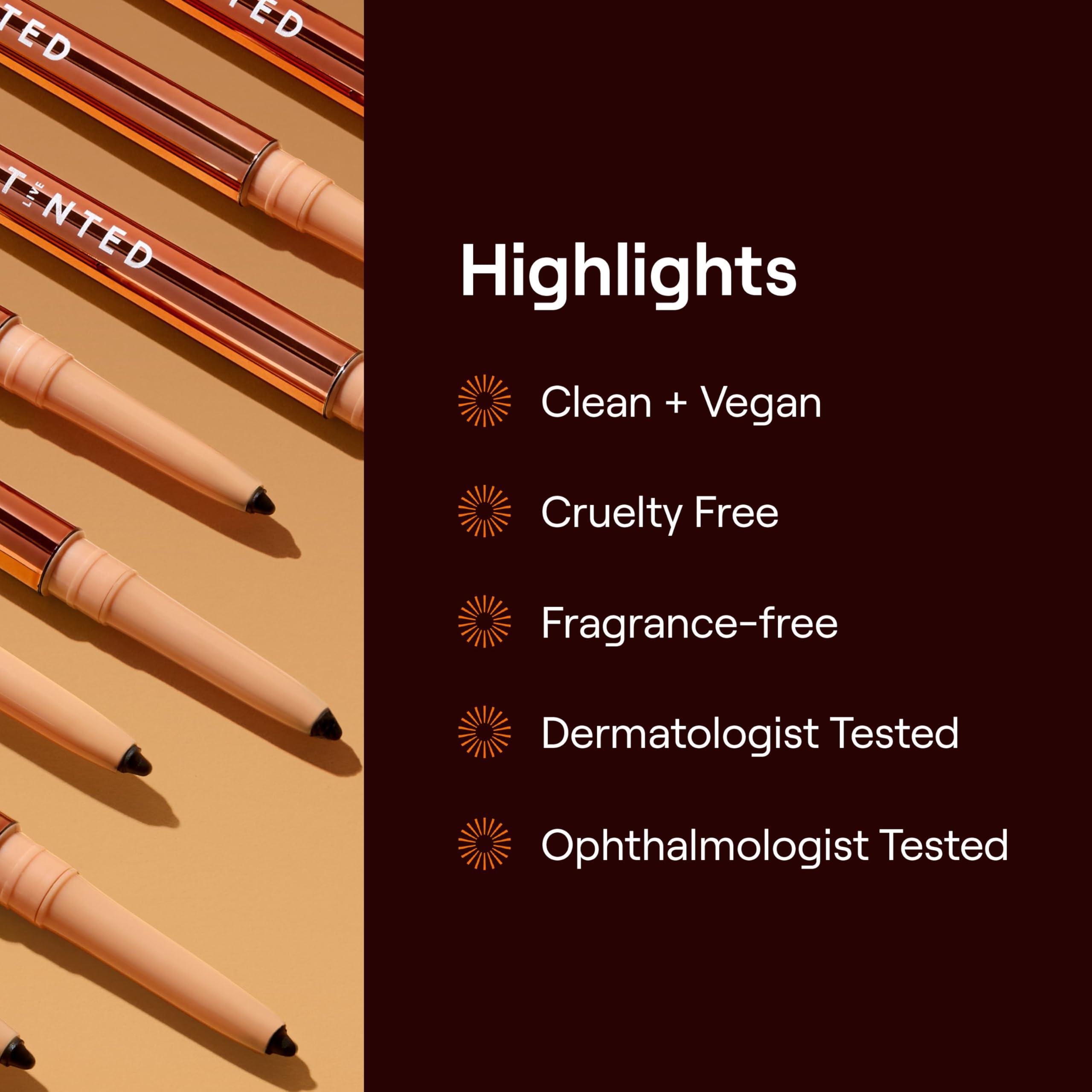 Live Tinted Live Tinted Hueliner Longwearing Pencil Eyeliner - Waterproof, Transfer-Proof, Long-Lasting Formula that Easily Glides On, High-Pigmented Pencil Eyeliner, 0.35g - Brown