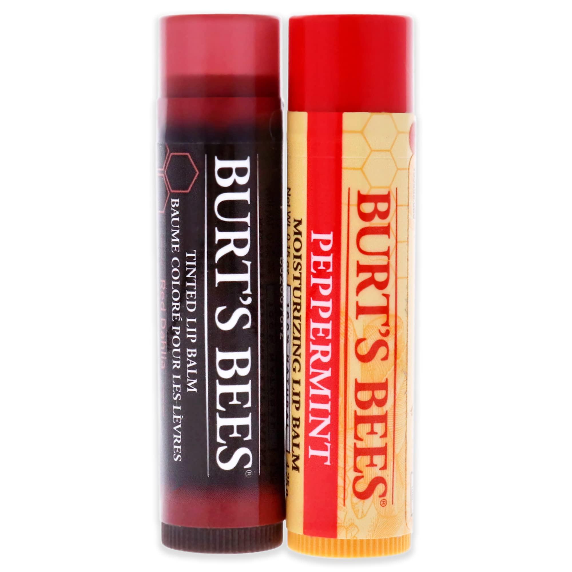 Burt's Bees Burts Bees Burts Bees Lip Balm Kit Unisex Lip Balm Peppermint, Red Dahlia Tinted, 0.15 Ounce (Pack of 2)