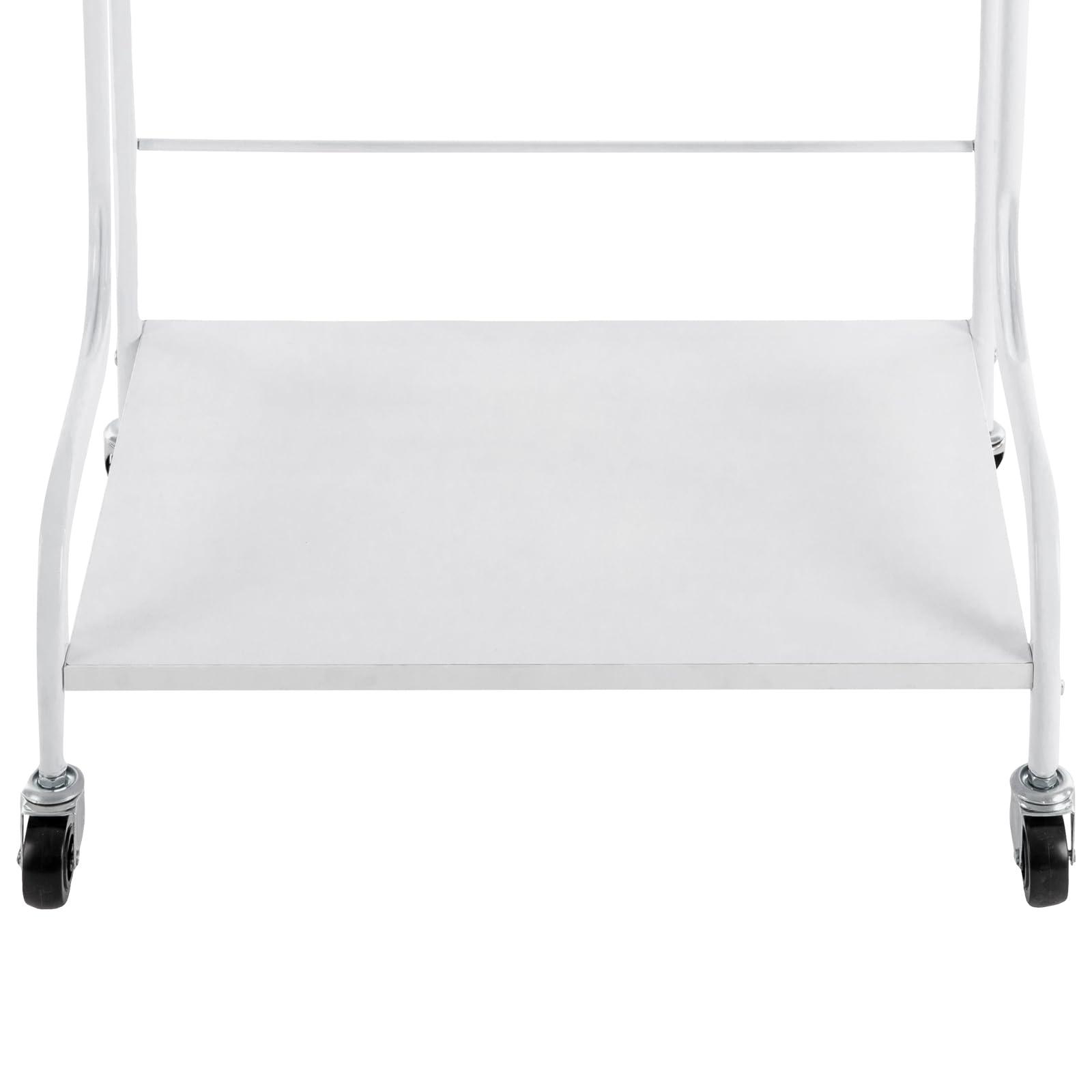 Pinelicorn Pedicure Foot Rest Cart Pedicure Stool with Wheels & Foot Pad, Beauty Salon Nail or Foot Bath Spa Portable Rolling Trolley, Esthetician Trolley Pedicure Manicure Footrest (White)