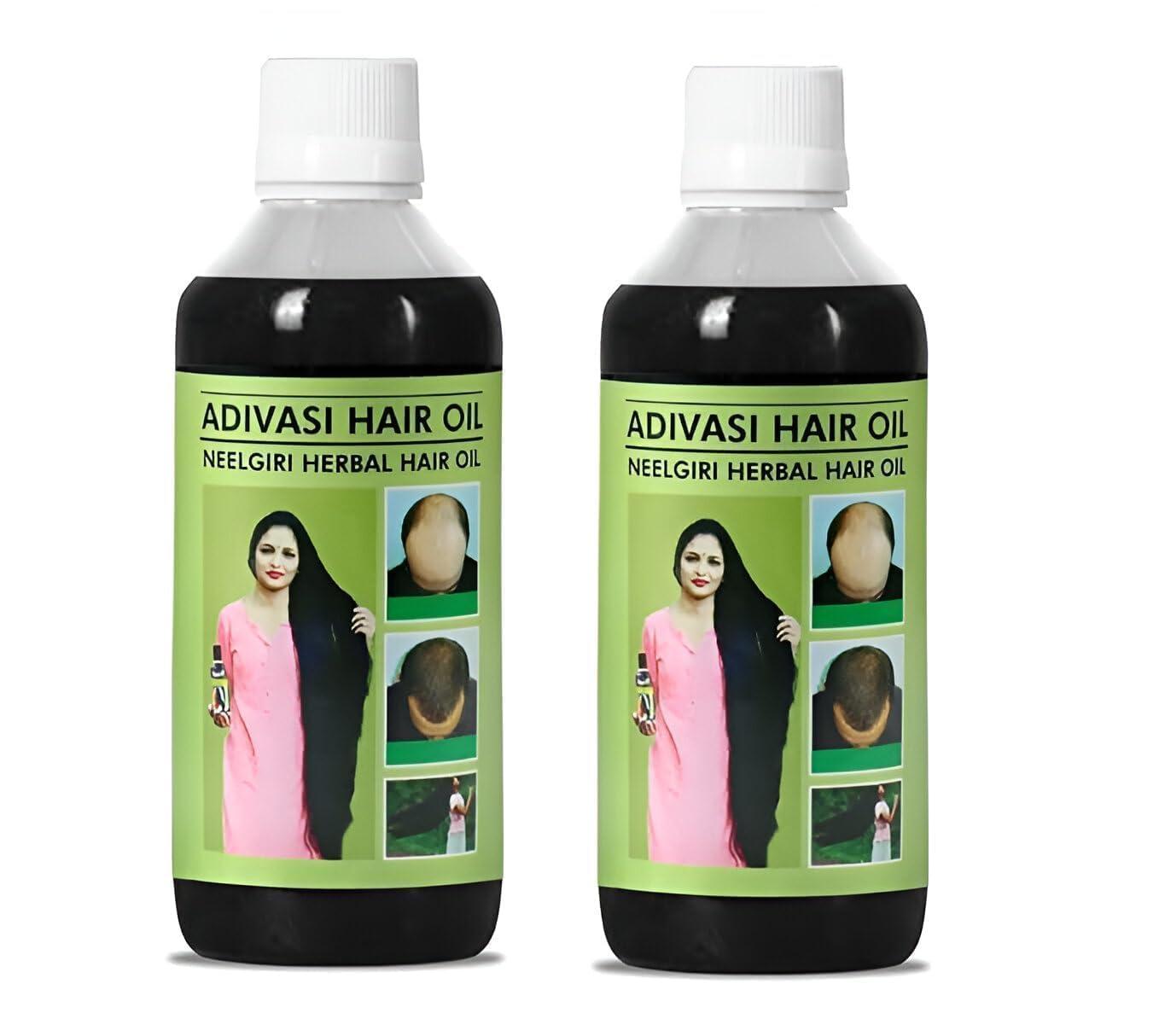 Generic Original Adiwasi Hair Growth Oil 200 ML Ayurvedic Adiwasi Herbal Kesh tel with Natural Rosemary essential & Biotin for Control Hairfall anti-dandruff PACK OF - 2, Clear