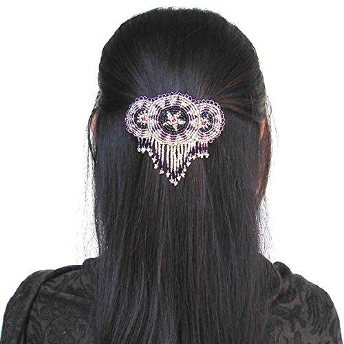 La Vivia Handmade Beaded Hair Clip/Barrette,Native American Style Seed Beaded Hair Barrette For Women,Suitable For Different Occasions & Gifting.