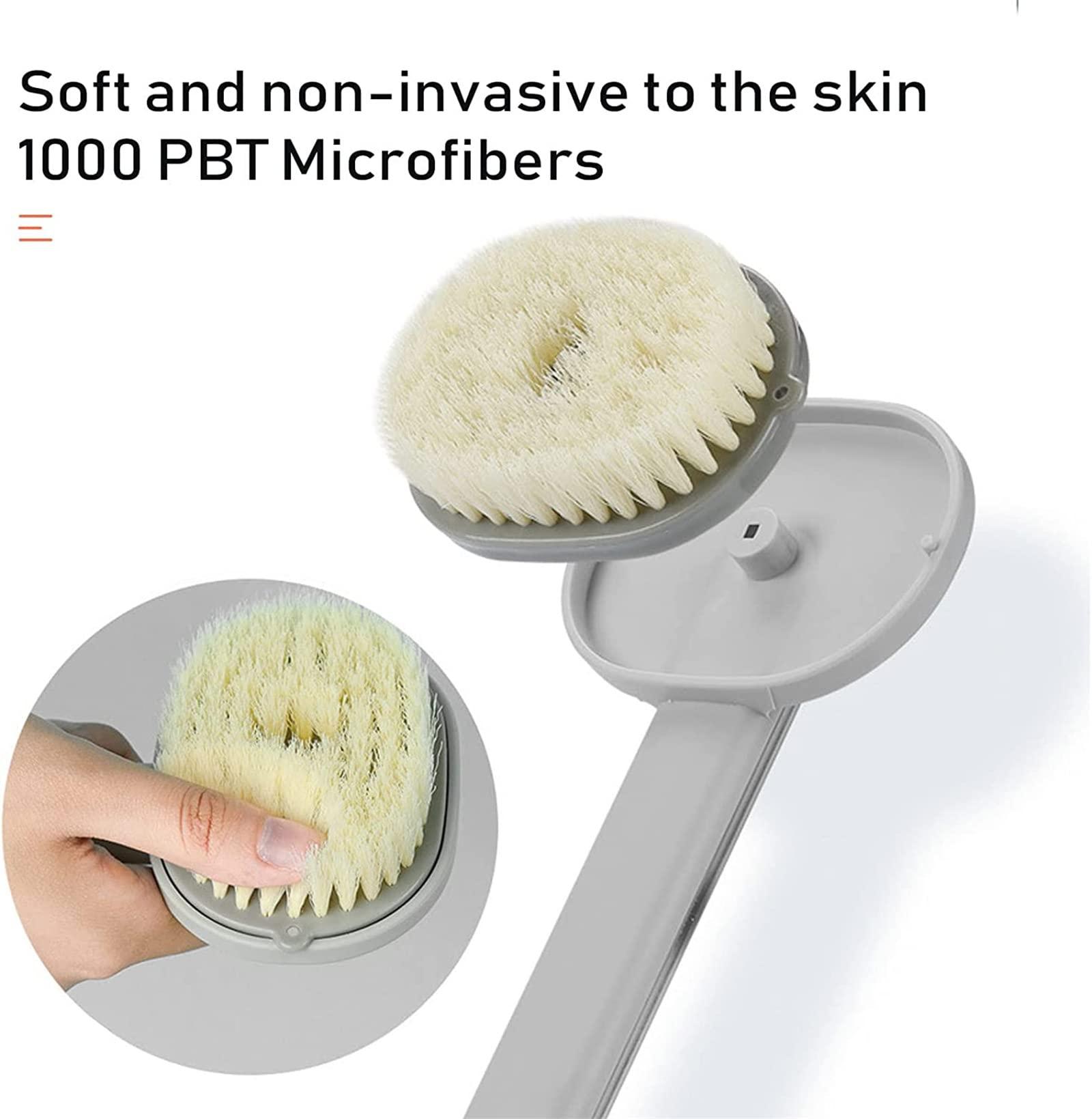 HAZYJT Soft Bristle Bath Brush Storable Body Wash,2022 New Body Brush Back Scrubber Long Handle Bath Massage Cleaning Brush,Massage for Exfoliating Skin,for Back and Whole Body Scrubber,Yellow