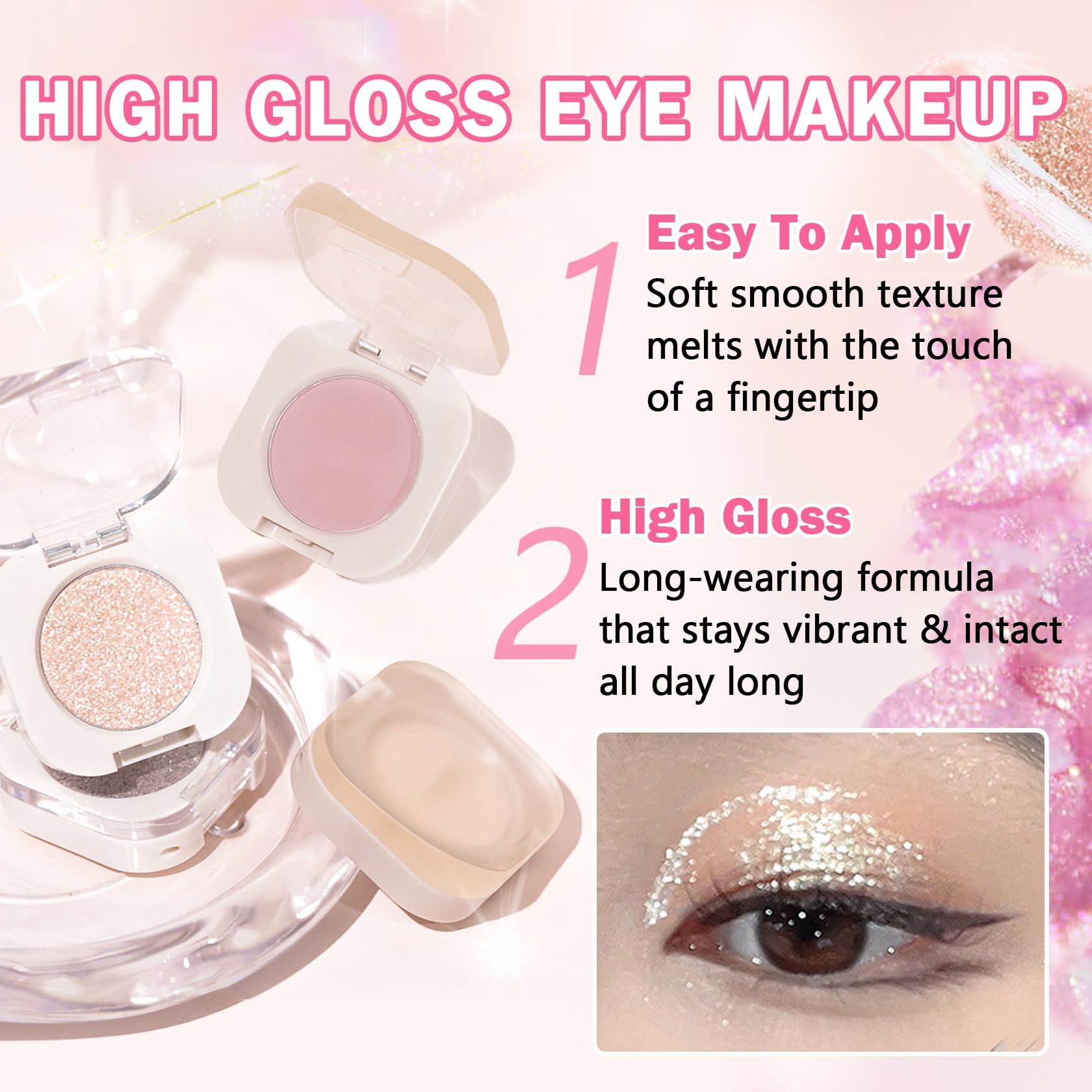 QIUFSSE QIUFSSE Pink Eyeshadow Single Eyeshadow,Matte Ultra Fine Lightweight Powder Multiuse Blendable Makeup Eyeshadow for Women Girls,High Pigment Daily Warm Tone Eyes Makeup(Half Pink)