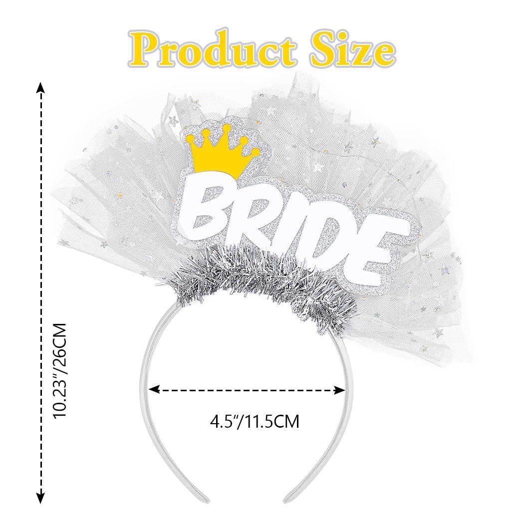 JEAIRTS JEAIRTS Light Up Bride Veil Headband LED Wedding Star Veil Crown Headpiece Glowing Bachelorette Party Hair Accessories for Women(1-Crown)