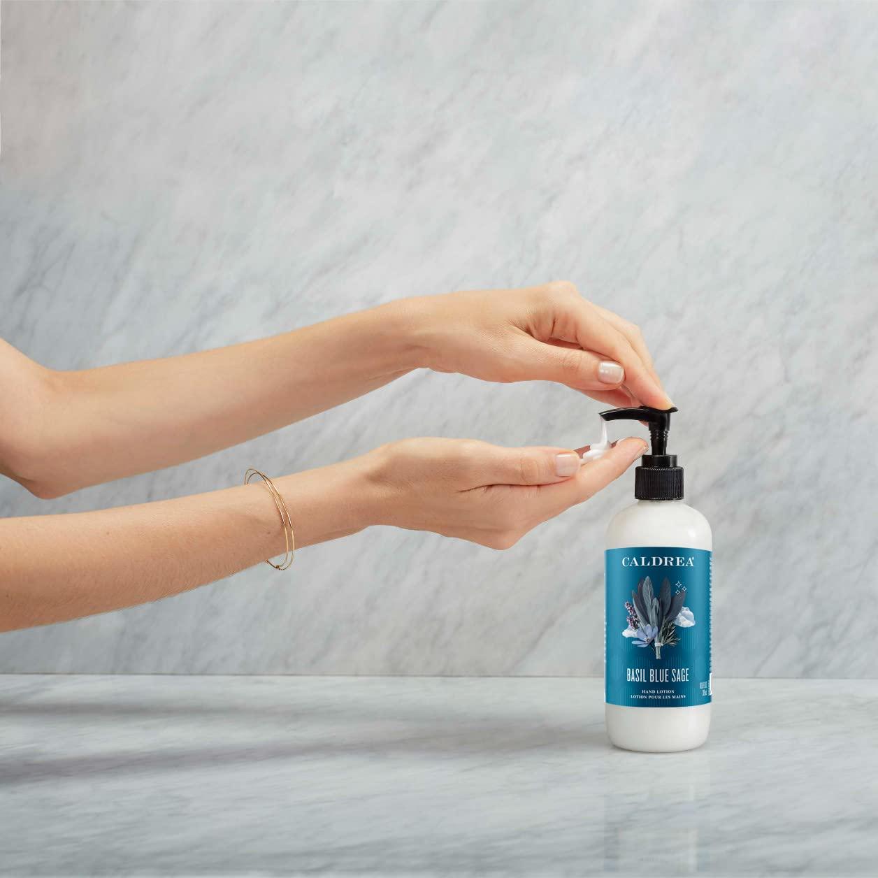 Caldrea Caldrea Hand Lotion, For Dry Hands, Made with Shea Butter, Aloe Vera, and Glycerin and Other Thoughtfully Chosen Ingredients, Basil Blue Sage Scent, 10.8 oz