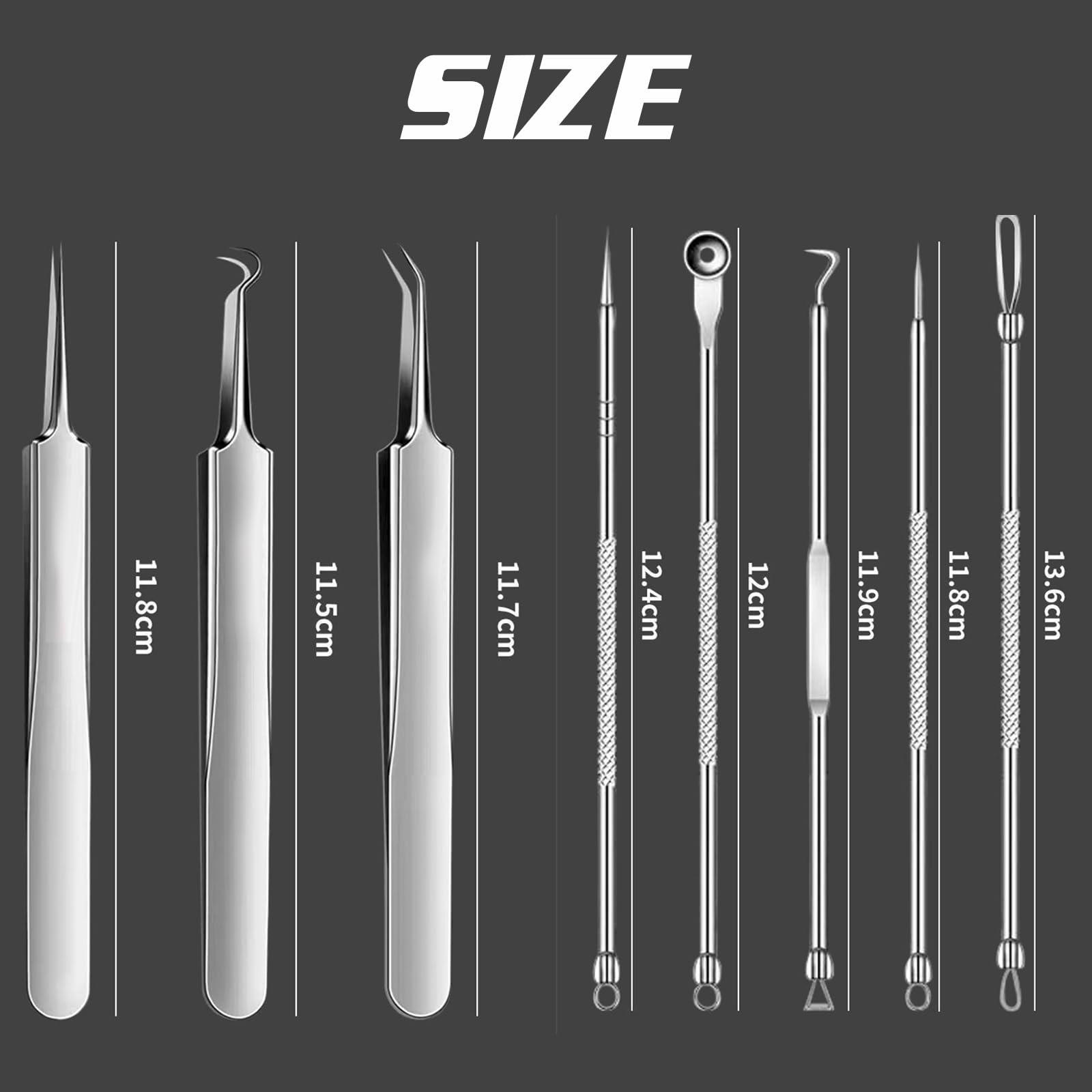 Dosurgorn Usiveinborn Blackhead Remover, Usiveinborn Tweezers, Professional Facial Blackhead Remover Tweezers, Stainless Steel Blackhead Tweezers Professional Tool Set, Blackhead/Pimple Extracto (7PCS)