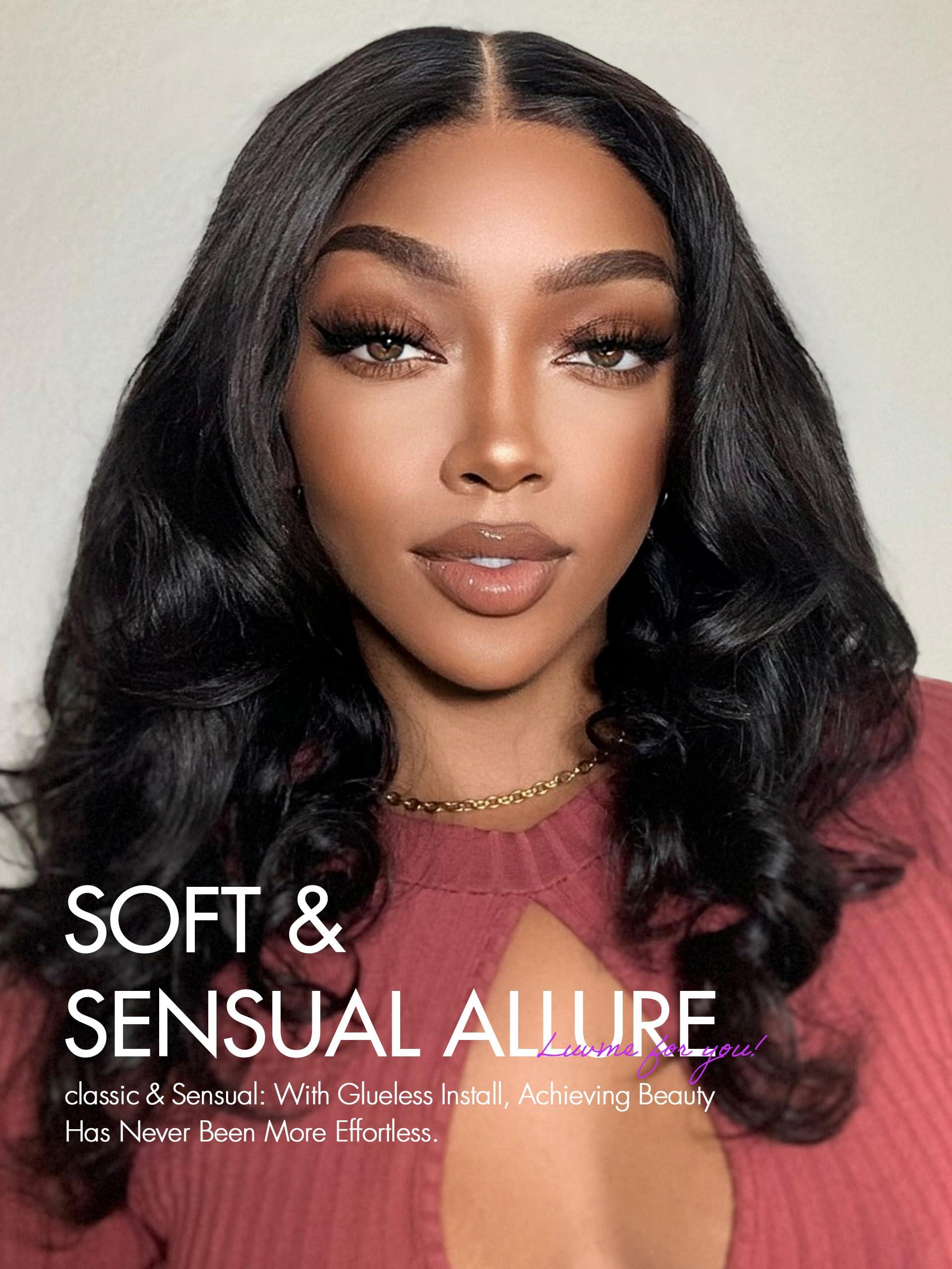 LUVME HAIR LUVME HAIR 16\" Gorgeous Loose Wave Lace Front Wigs Human Hair, Undetectable 5x5 HD Lace Closure Wigs Human Hair Bleached Knots Glueless Wigs Human Hair Pre Plucked Pre Cut 180 Density