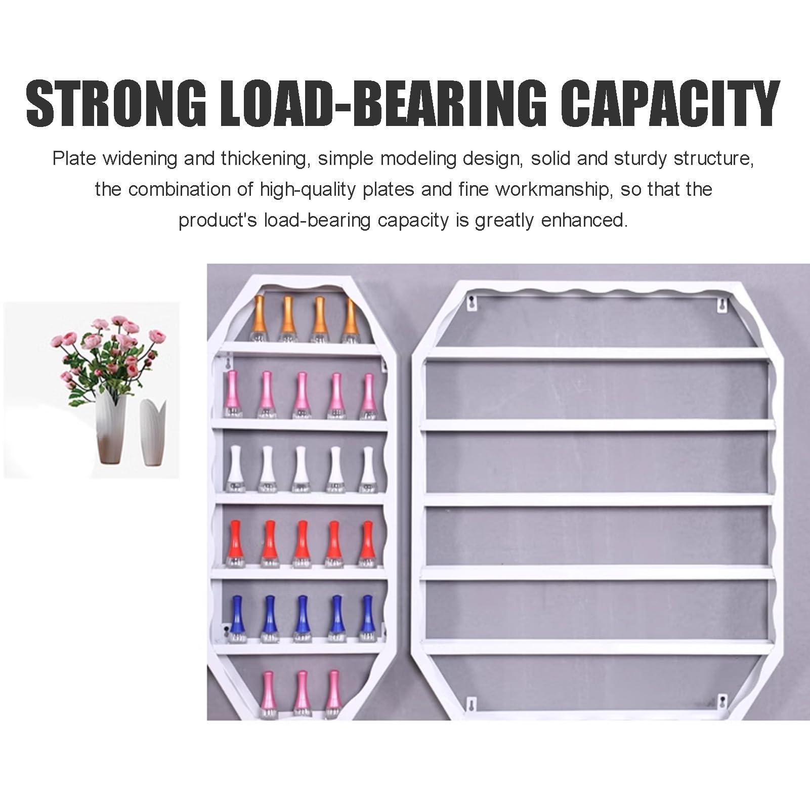 Yesbon Yesbon Wall-Mounted Metal Nail Polish Display Rack, Nail Art Shelf Display Stand, Essential Oil Perfume Combination Shelf, Display Storage Shelves for Salon Shop, Living Room,Black,3 Piece