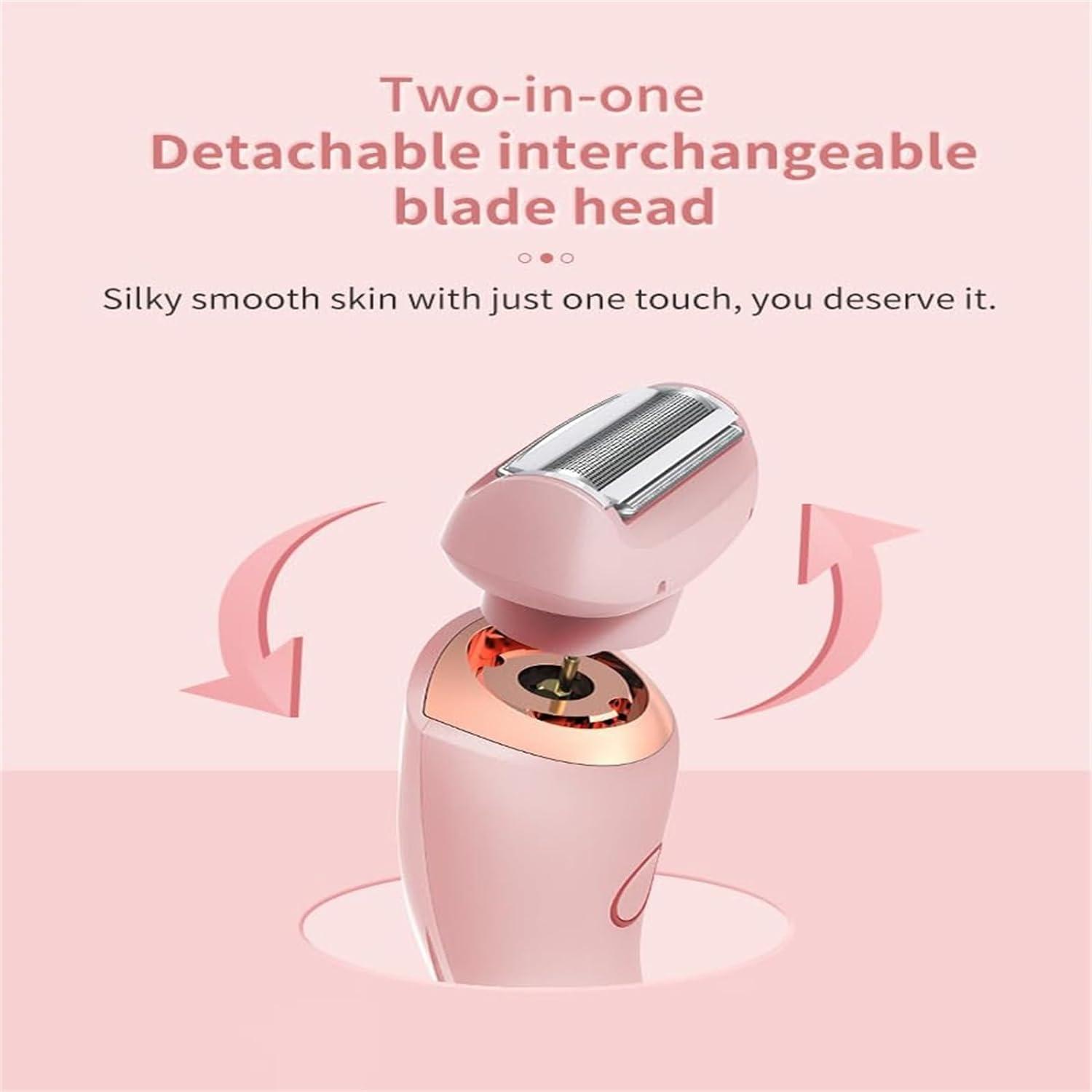 GDSAFS Smooth Shave Pro, Dusk Razor for Women, Glide Pro 3.0 Razor, Bikini Trimmer for Women, Wet and Dry, with Detachable Head, for Leg Arm Underarm Pubic Area (Pink)