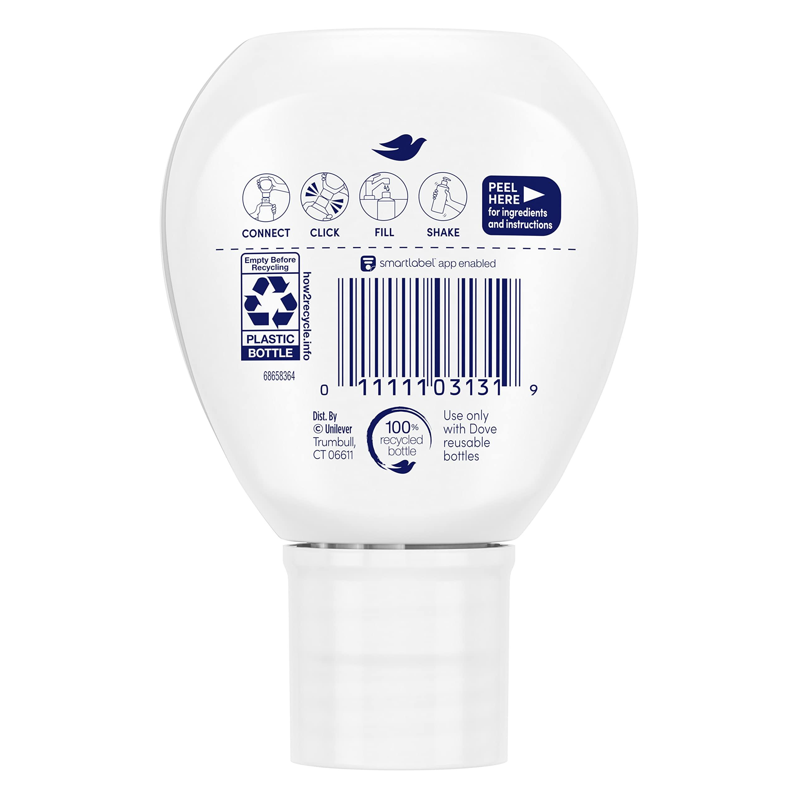 Dove Dove Concentrate Refills (x2) and 100 percent Recycled Reusable Bottle for Instantly Soft Skin Daily Moisture Starter Kit for Lasting Nourishment Body Care 4 fl oz (makes 16 fl oz)