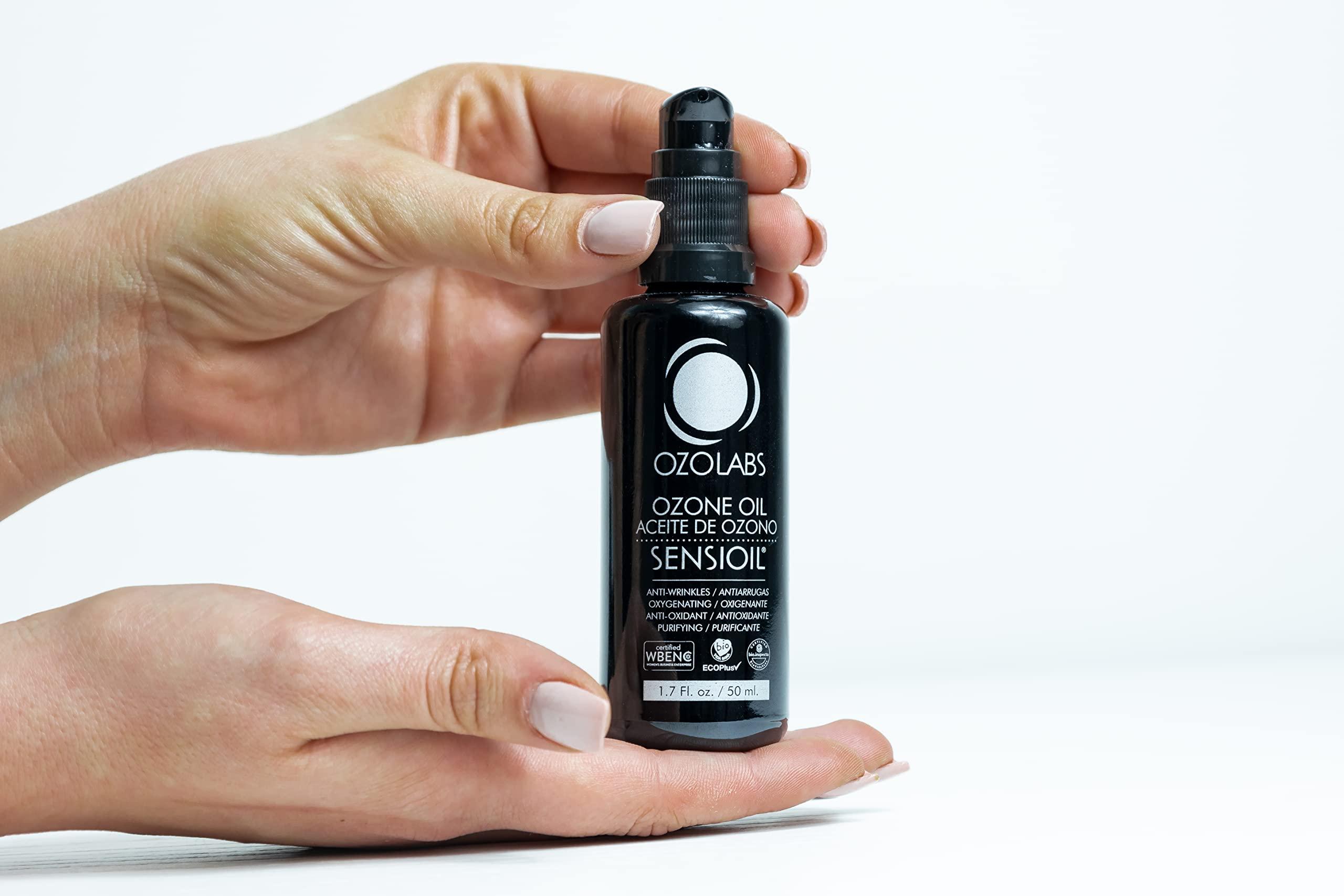OZOLABS OZONE SKIN CARE OZOLABS® | OZONATED OIL-SENSIOIL© | Exclusive blend of certified organic ozonated olive and sunflower oils | ISO 9001 | 1.7 fl. Oz.