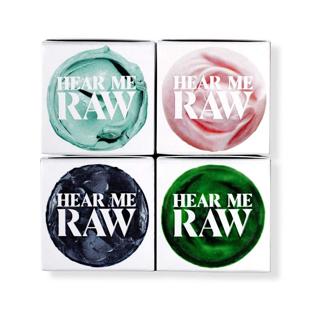 HEAR ME RAW HEAR ME RAW- Four Skincare Treatment Gift Set - Cleanser, Masks, Cream, Trial + Travel Four-Pack Set, Natural, Vegan, Cruelty-Free