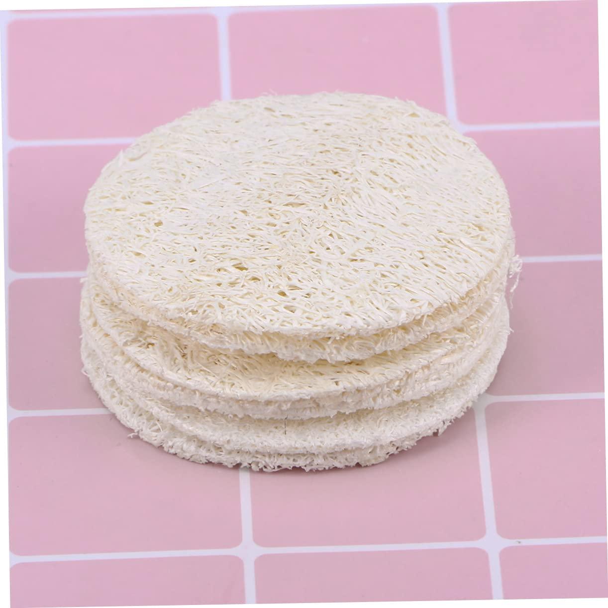 Angoily Angoily 500 Pcs Face Scrubbers Natural Loofah Pad Exfoliating Loofah Pads Face Loofah Dish Sponge Loofah Exfoliating Face Pads Natural Loofah Sponge Mini Loofah Pad Take a Bath