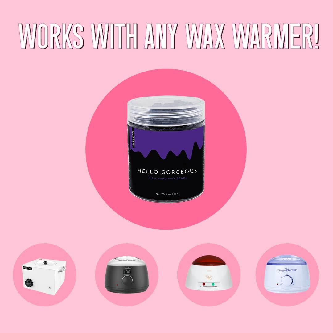 Miss Cire Miss Cire Purple Hard Wax Beads - Painless Hair Removal Peel-Off Wax - No Strips Needed - Low melting Point - Gel Like Consistency - For Face and Body - Hello Gorgeous - For Sensitive Skin - 8oz