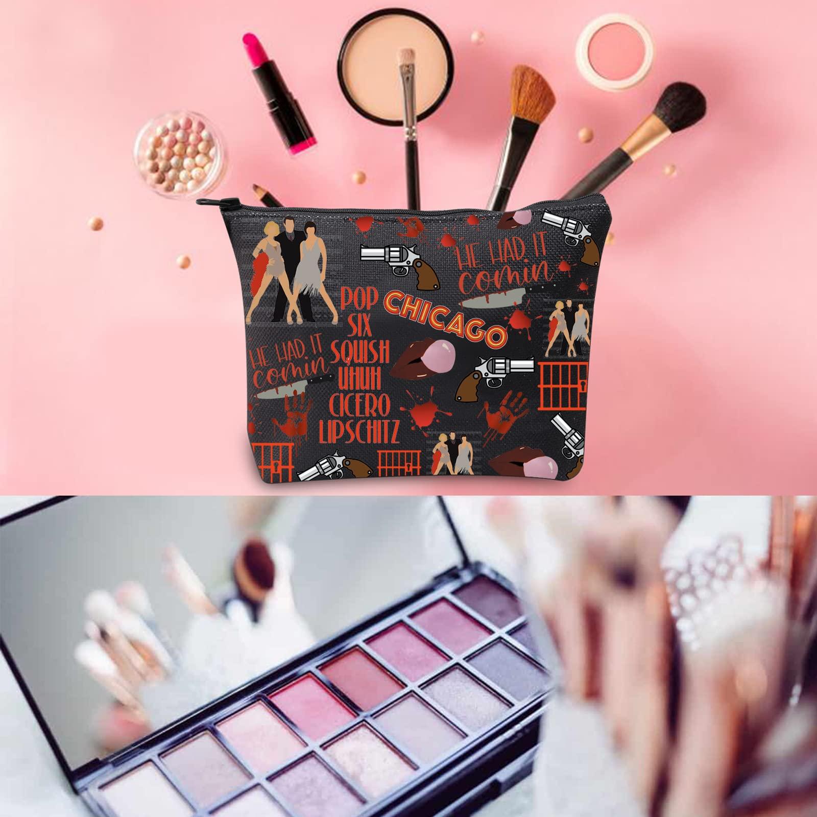 WCGXKO WCGXKO Musical Gift Chicago Musical Inspired Gift Six Squish Uh Uh Cicero Lipschitz Zipper Pouch Cosmetic Bag (Chicago Music)