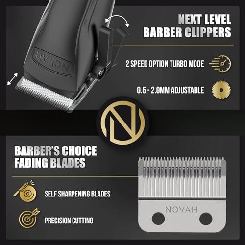 NOVAH Grooming Novah Professional Hair Clippers for Men, Professional Barber Clippers, Electric Mens Cordless Hair Clippers for Barbers Haircut Kit Fade, Maquina de Cortar Cabello
