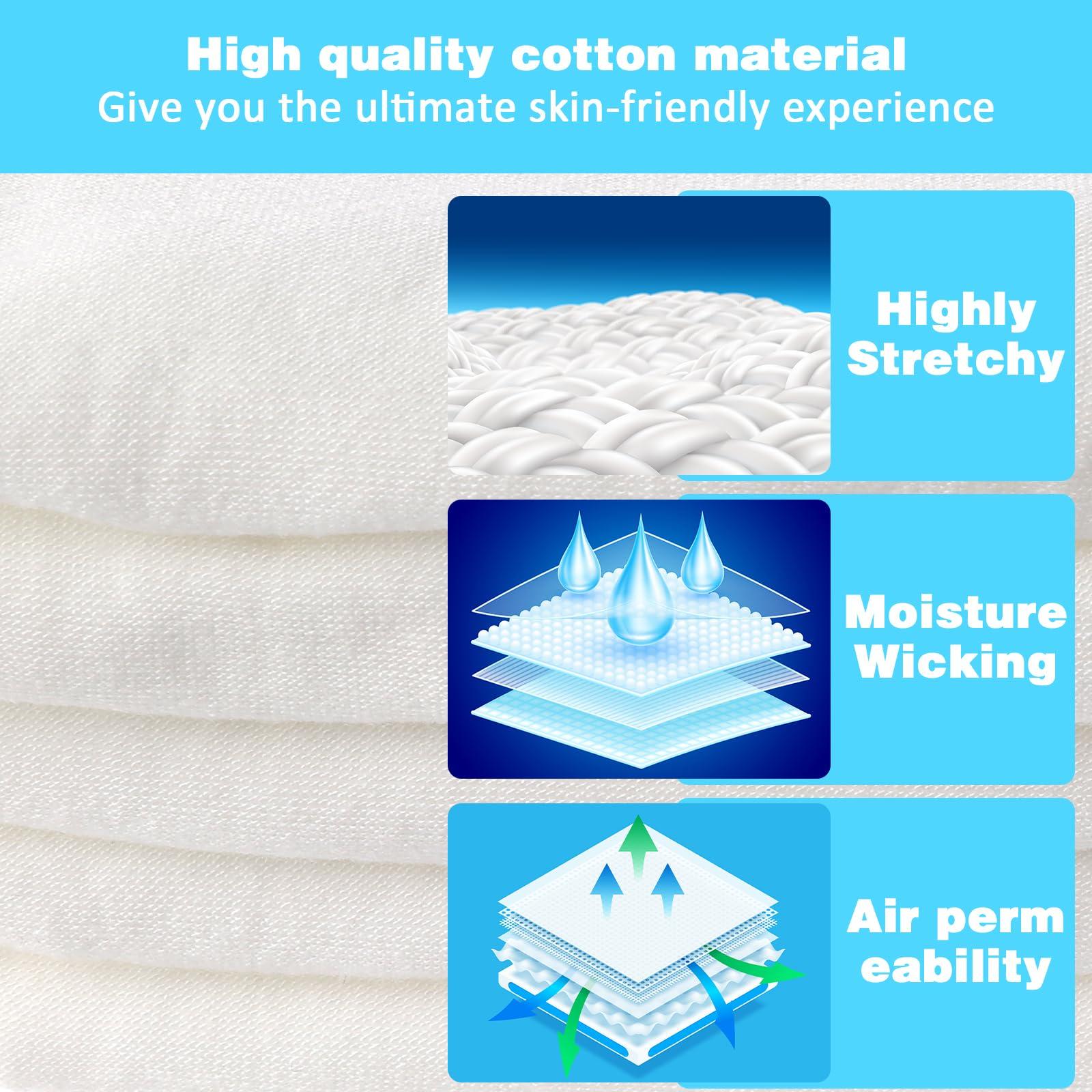 APLZGMG 7Pair White 100% Cotton Gloves for Eczema and Dry Hands - Moisturizing Gloves SPA Overnight - Breathable Sleeping Gloves