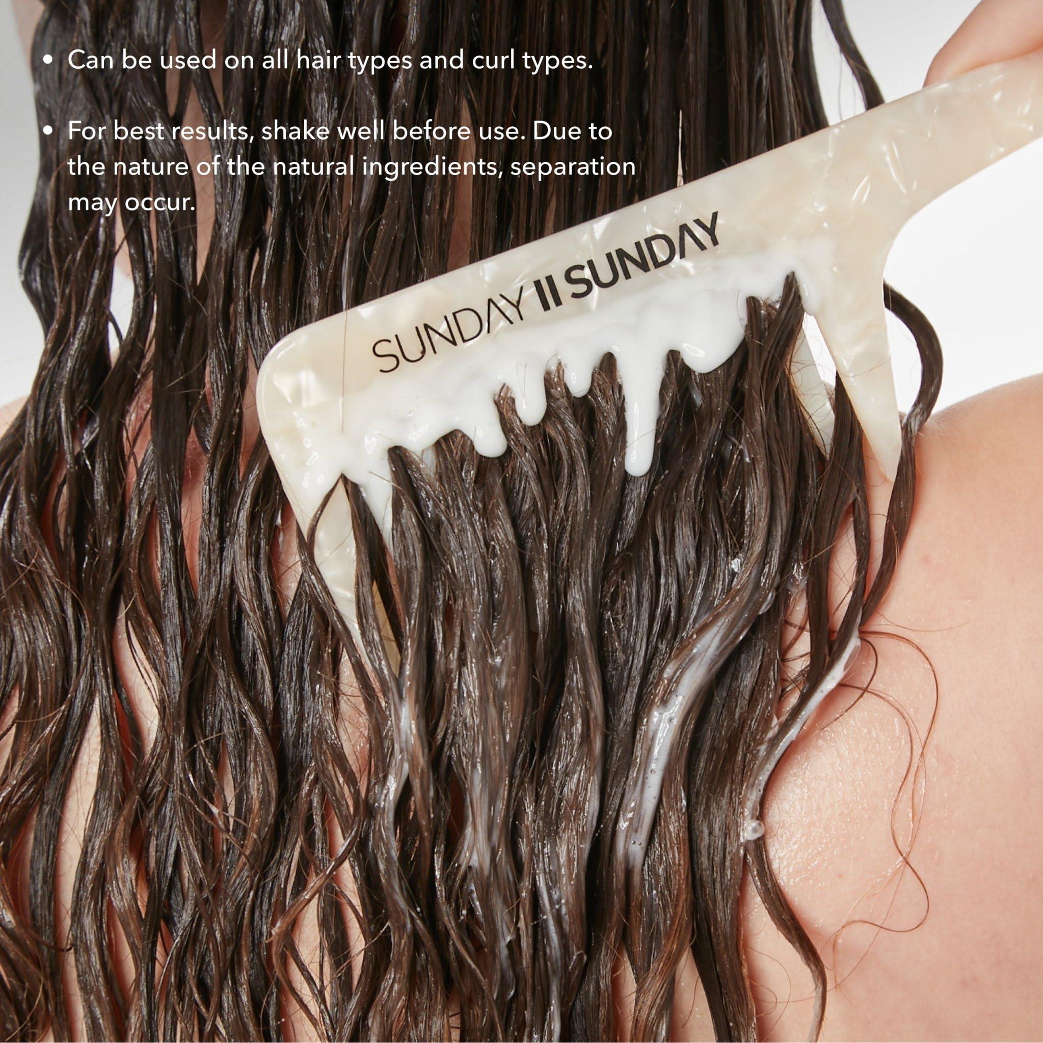 SUNDAY II SUNDAY SUNDAY II SUNDAY Deluxe Signature Hair Wash System, with Scalp Balancing Shampoo, Sugar Scrub, and Replenishing Conditioner, to Revitalize and Rejuvenate Strands, 8 piece Set