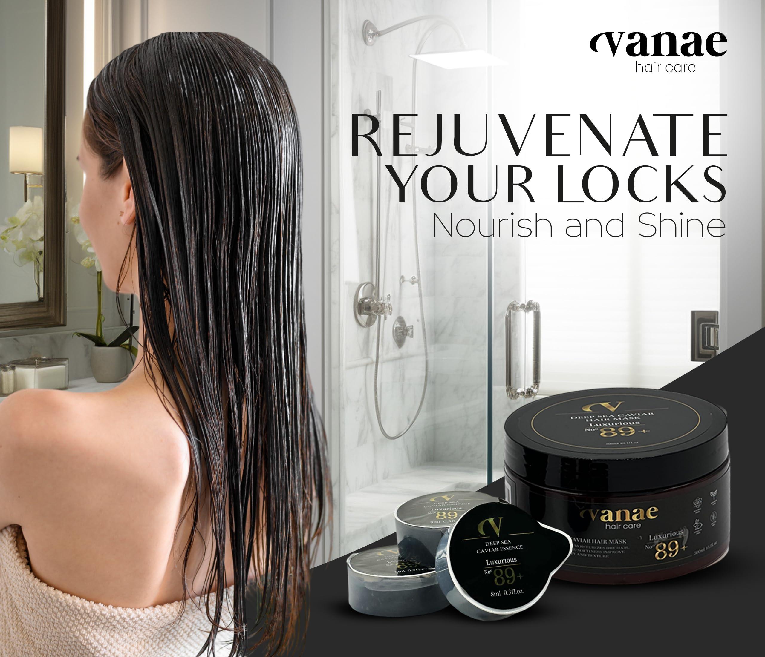 Vanae Hair Care Vanae Caviar Hair Mask Luxurious 89+ - Deep Conditioning Treatment for Damaged Hair - Anti-Frizz Caviar Extract - Luxury Hair Care - 300ml