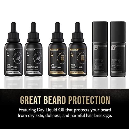 The Beard Struggle The Beard Struggle Tonic + Elixir Beard Oil Bundle - Gold Collection - Grooming Beard Oil - Softens, Moisturizers, and Strengthens Beard Growth - Pack of 2, Asgardian Secret