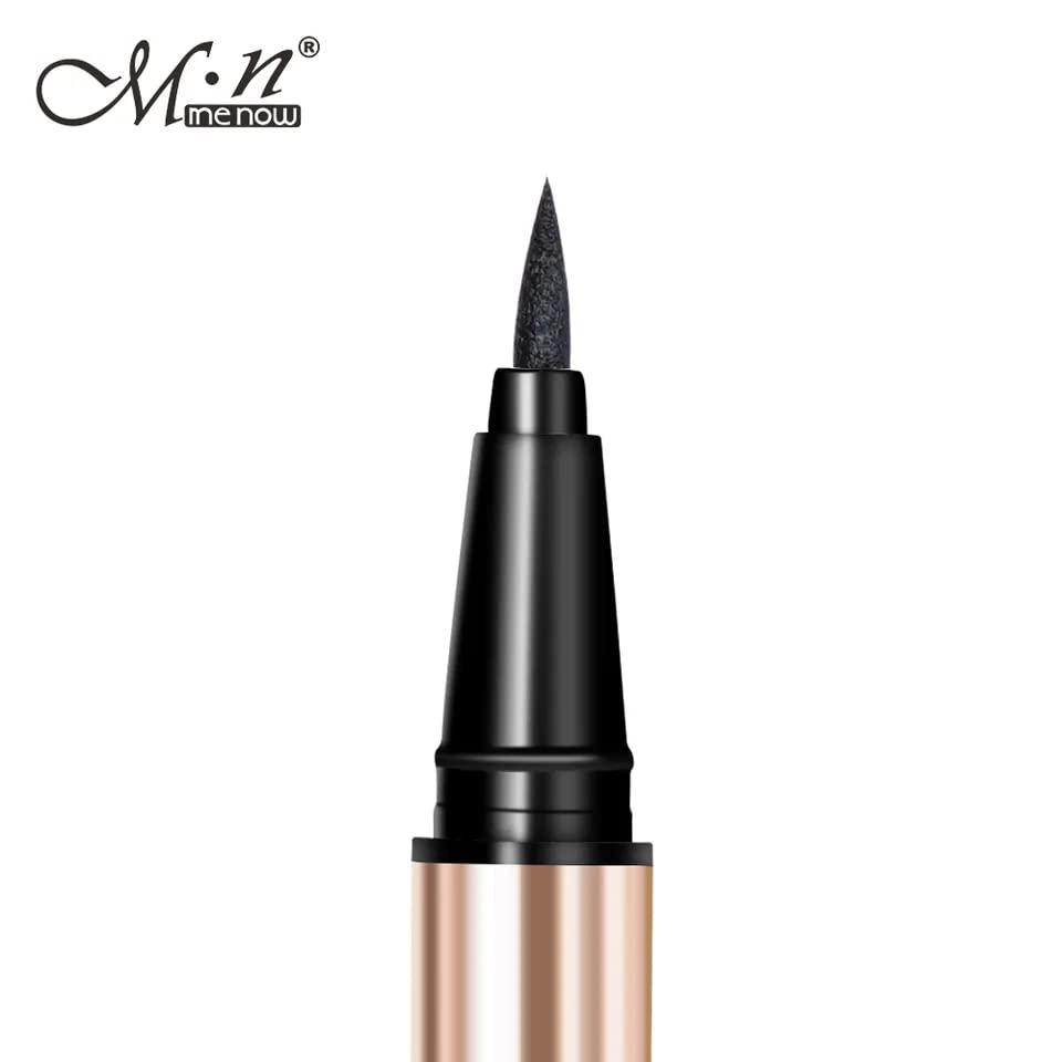 Me Now MENOW Long Lasting Waterproof Liquid Eyeliner Pencil, Soft Brush Tip with Quick Dry Formula, Sweat Resistant and Smudge Proof Private Label Straight Liner Pen, Brown