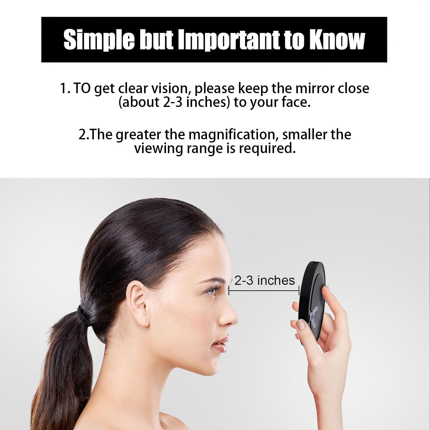 YilulvDeng Stainless Steel Tweezers 10X Magnifying Mirror Kit Tool For Man Women Facial Hair Eyebrow Chin(2Pieces,Purple).