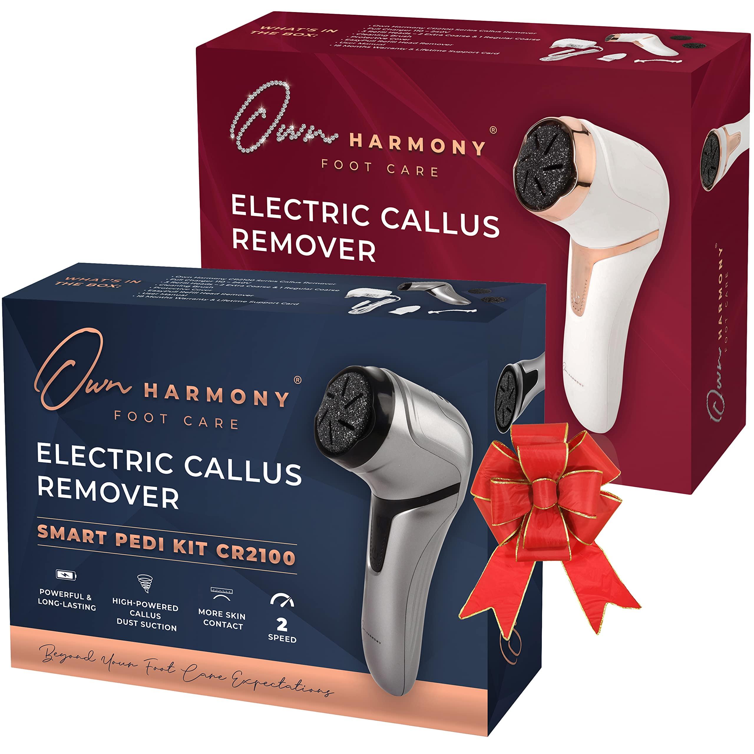 Own Harmony Own Harmony 2 Electric Foot Callus Removers with Vacuum and 6 Rollers Bundle - Professional Pedicure Tools for Pedi Feet Care Vac, Electronic Foot File CR2100 - Best for Hard, Dry, Cracked, Dead Skin