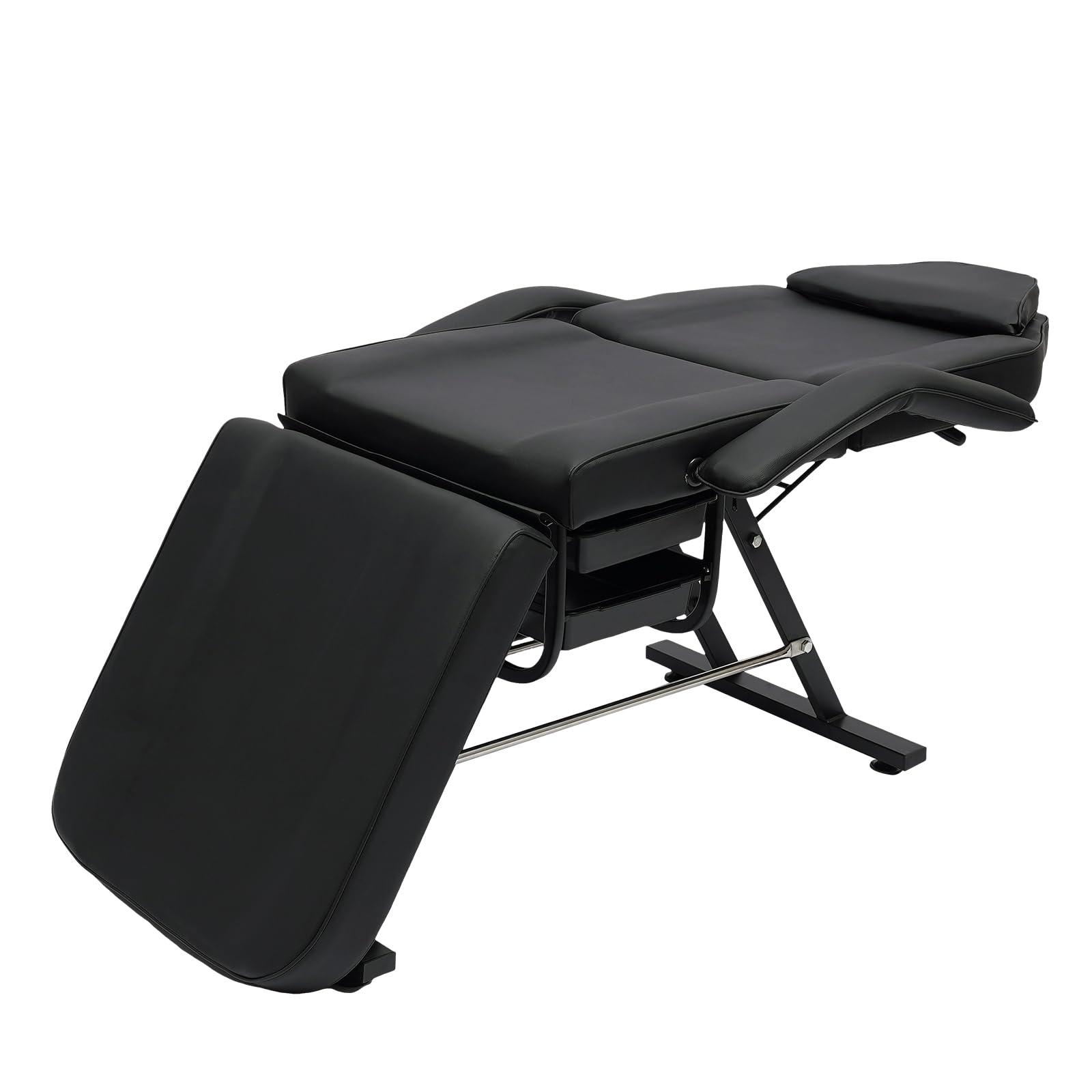 ZAWAYINE Artist Hand Tattoo Chair Salon Chair for Client with Tray Facial Bed Lash Bed for Eyelash Extensions Massage Table Bearing Capacity 441Lbs (Black)