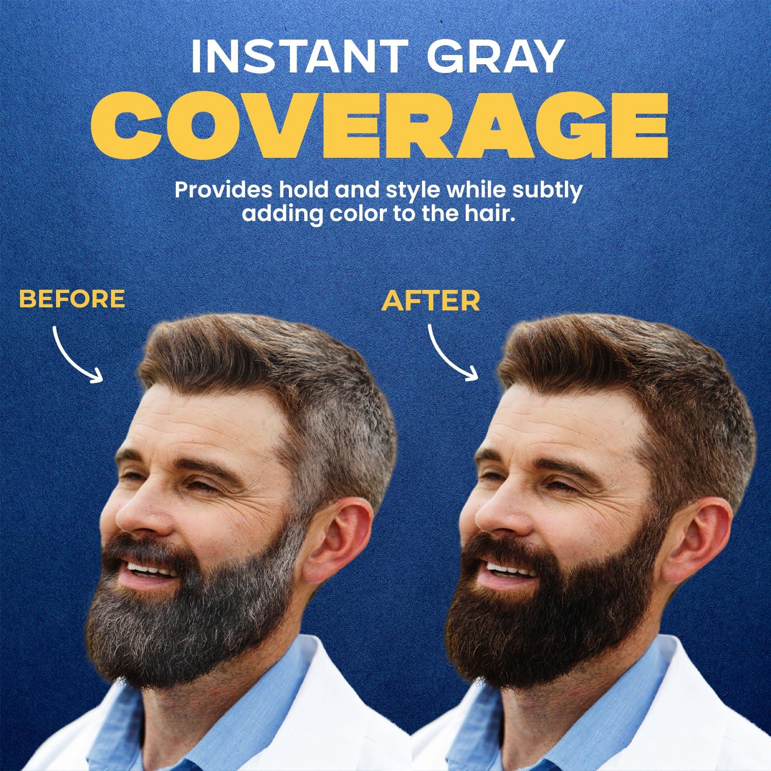 MENFIRST MENFIRST - Hair and Beard Pomade for Men - Instant Gray Coverage for Medium Brown to Black Styling Paste - Darkens White Hair Like a Wax - 1 Pack