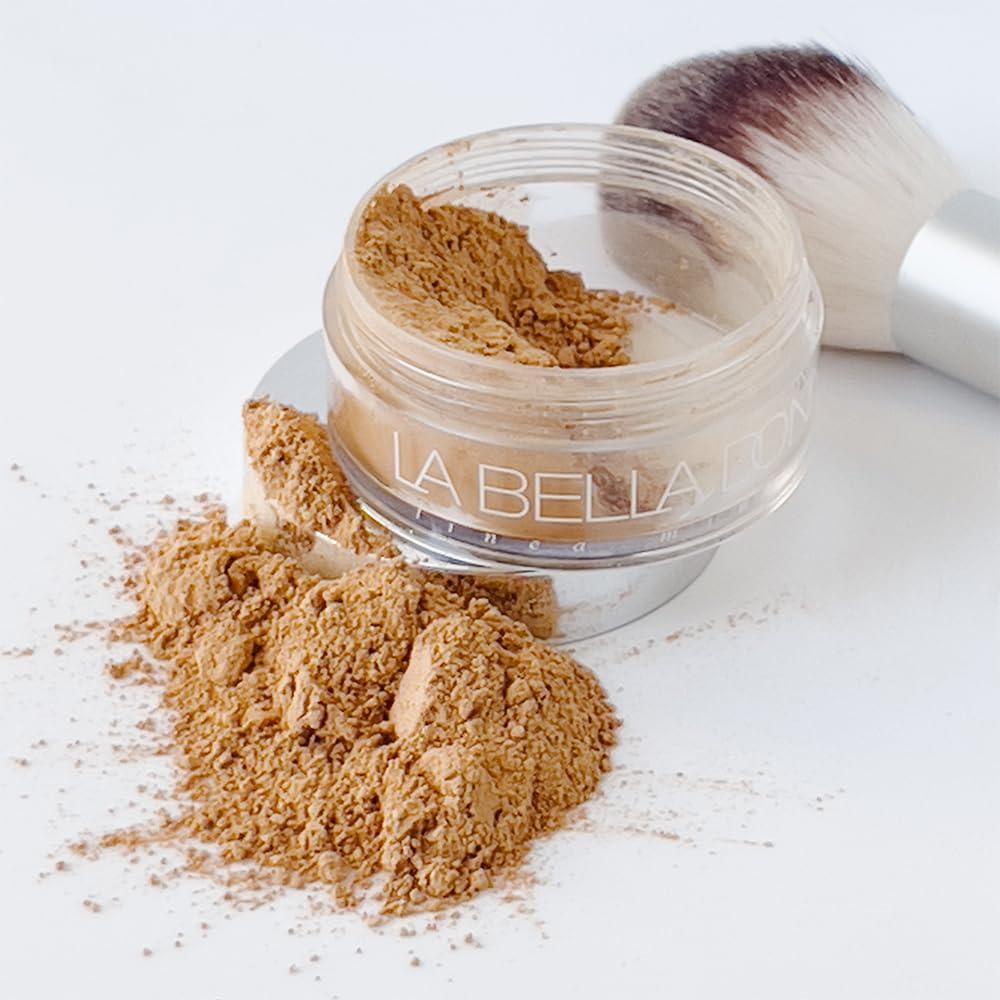 La Bella Donna La Bella Donna Loose Mineral Foundation, Non-Chemical SPF50, Only 4 Ingredients, Reef-Safe, Non-Nano, Natural Mineral Makeup with Sun Protection | 10g | Peche