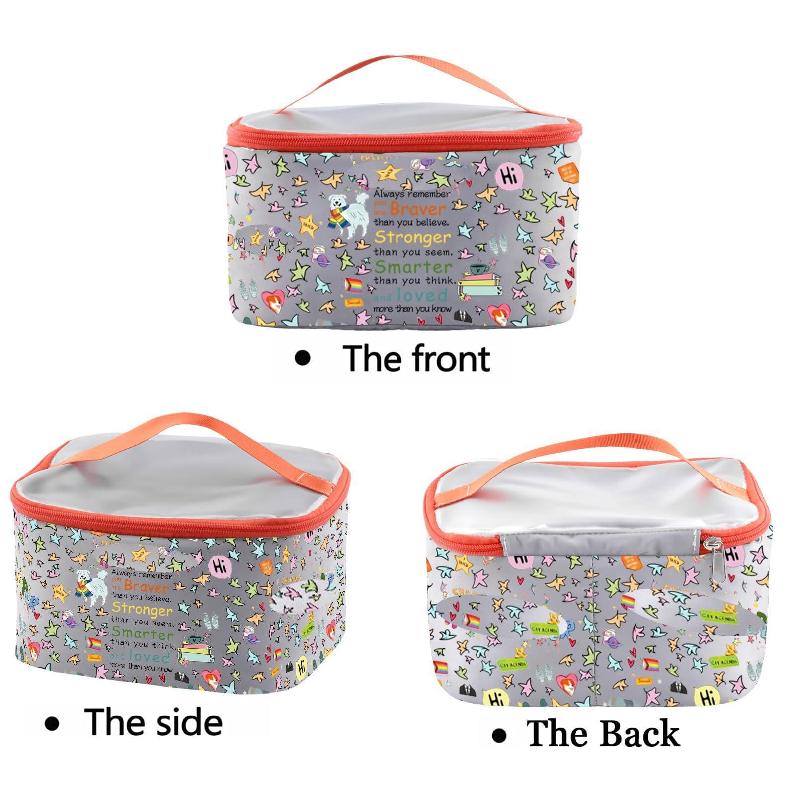 PXTIDY PXTIDY Heart Stop Tv Show Cosmetic Makeup Case Lgbtq Gift Hi Hi Leaves Travel Zipper Pouch Spotify Inspired Makeup Bag