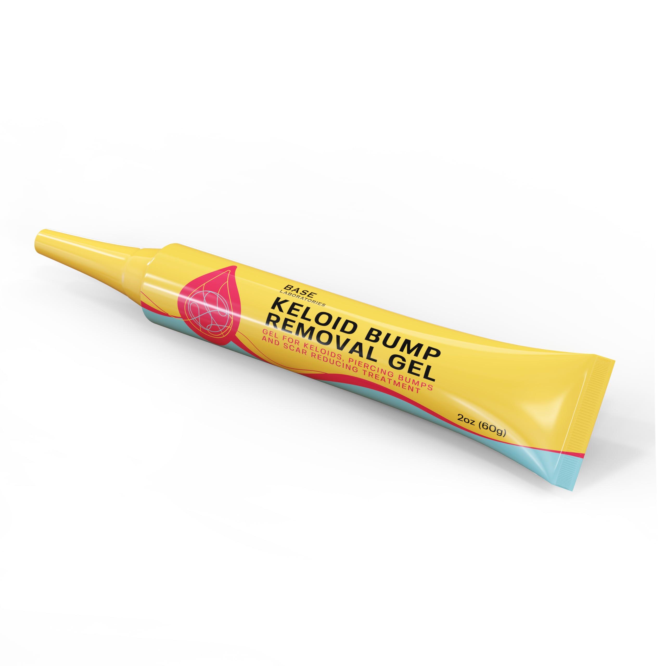 BASE LABORATORIES BASE LABORATORIES Keloid Bump Removal Gel | Natural Piercing Bump Treatment & Keloid Scar Gel | Keloid Scar Removal for all Scars, Keloids & Piercing Bumps | Soothing Piercing Aftercare Gel | 2 oz