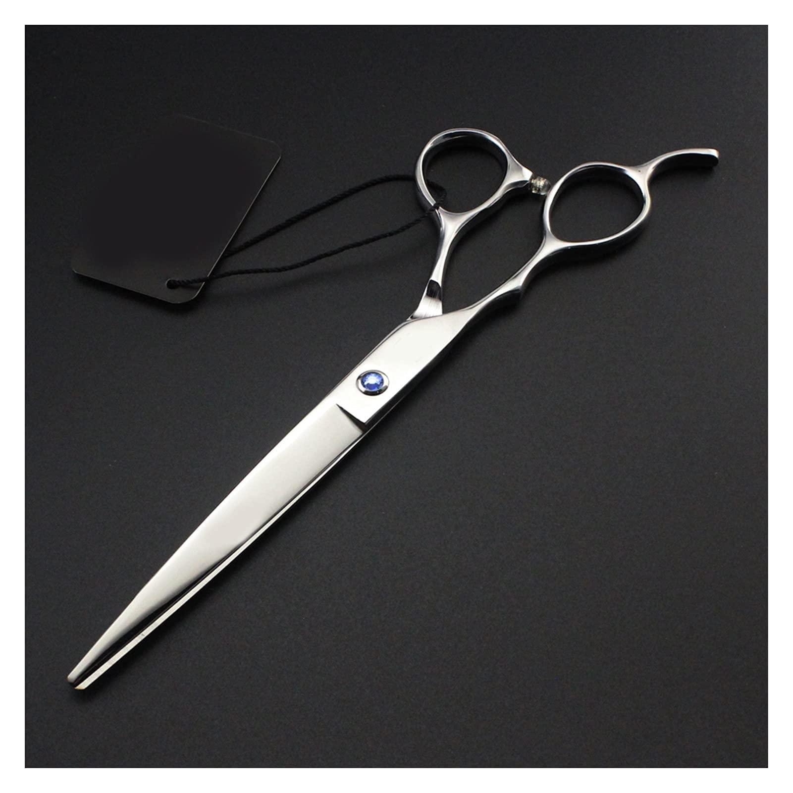 YUSIWOAL Hair Cutting Shears Barber Scissors, Left-Hand Hairdressing Scissors, 7 Inch Hairdressing Scissors, Large Silver Scissors for Men Women/Salon/Home/Stylist