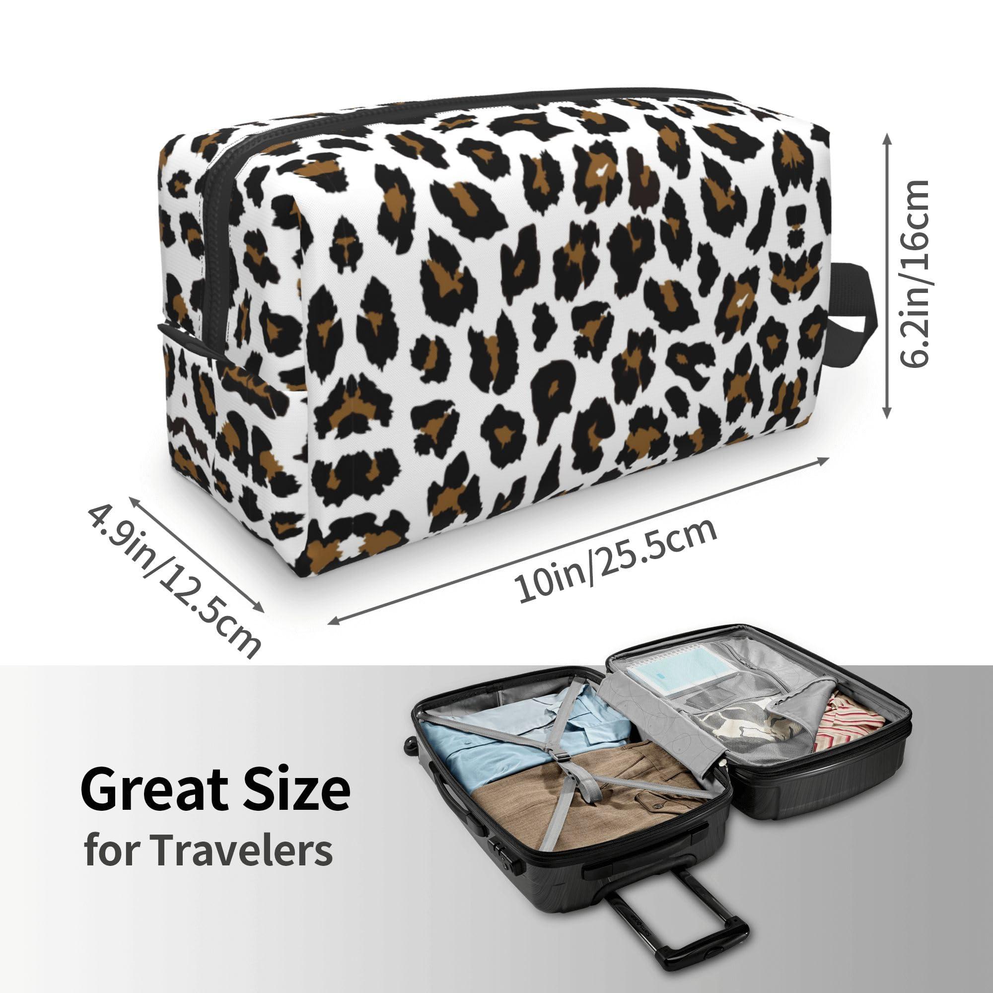 Xioaidjaa Xioaidjaa Travel Toiletry Bag Cheetah Print Personalized Travel Makeup Bag Large Capacity with Zipper Multi-Style Portable Travel Toiletry Bag,Men and Women Gift Idea Travel Cosmetic Bag