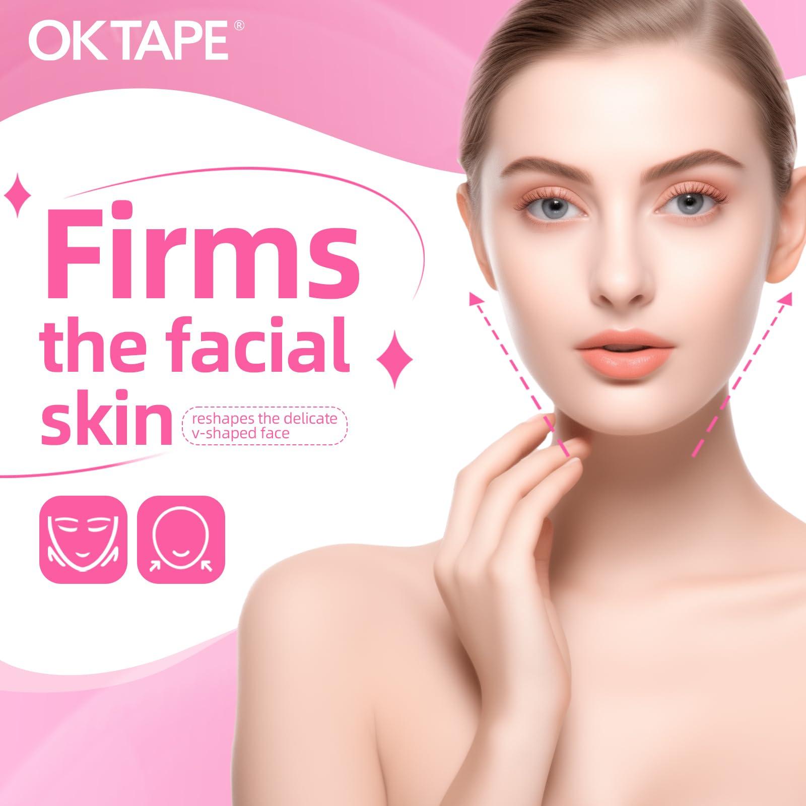 OK TAPE OK TAPE Face Lift TapeFacial Myofascial Lift Tape for Firming and Tightening Skin, Face Neck Lift Tape Anti-Wrinkle, Anti-Freeze Tape, 1 Roll 2in x 16.4ft (5cm x 5m), Beige