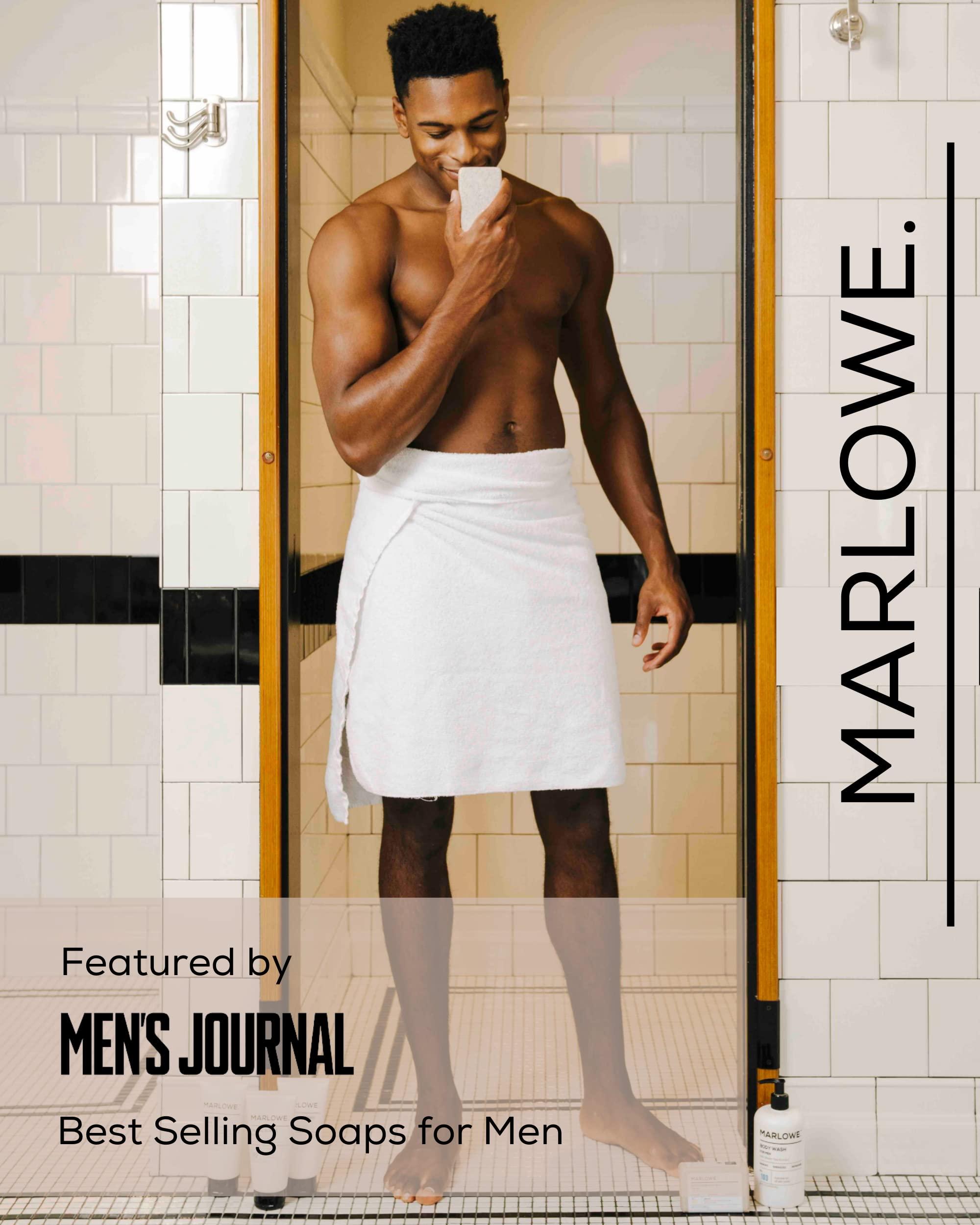 MARLOWE. M BLEND MARLOWE. No. 102 Men\'s Body Scrub Soap 7 oz, Fresh Original Woodsy Scent, Best Exfoliating Bar for Men, Made with Natural Ingredients, Apricot Seed Powder, Shea Butter, Olive Oil, Green Tea Extracts