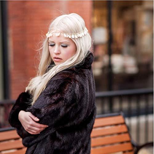 Bomine Bomine Boho Tassel Head Chain Shell Hair Chain Gypsy Headpiece bulk Festival Hair Accessories for Women and Girls (Gold)
