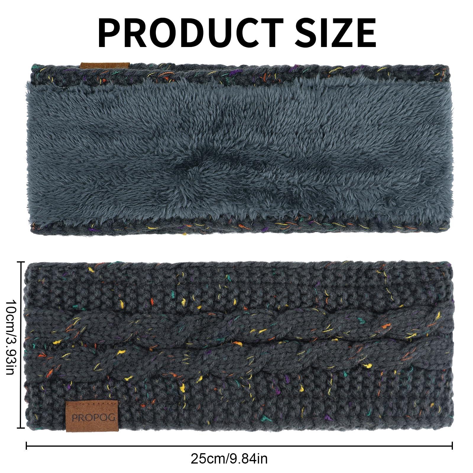 PROPOG PROPOG Winter Headbands for Women Ear Warmer, Knit Womens Winter Headband Thick Ear Warmers for Women Soft Warm Head Wraps Ear Covers for Cold Weather
