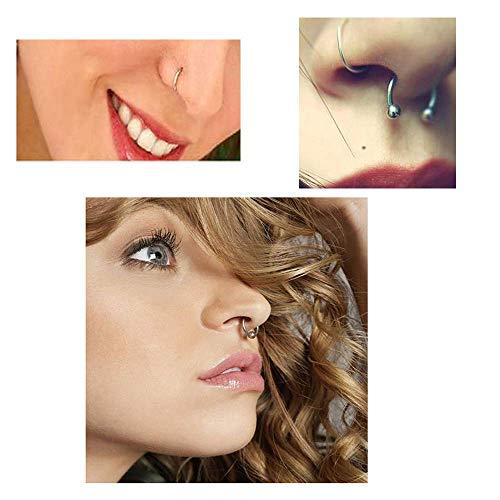Autdor Piercing Kit - Autdor 25Pcs Professional Nose Piercing Kit Includes Piercing Jewelry Piercing Needles 18G 20G Piercing Clamps Nose Ring Studs Nose Nail Body Piercing Hoops for Piercing Supplies