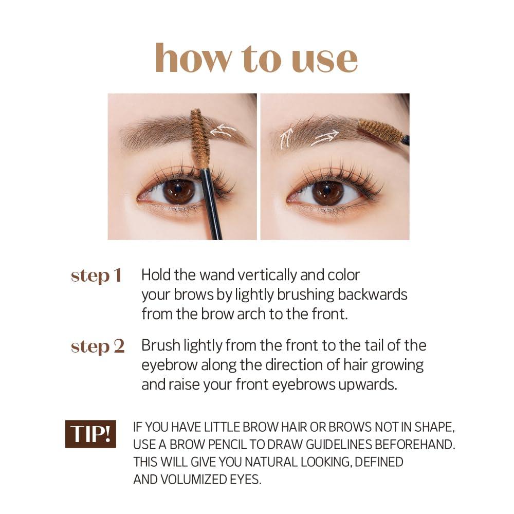 ETUDE ETUDE Color My Brows 4.5g - Blondie Brown | Beeswax & Carnauba Wax | Eyebrow Mascara, Quickly Fixing Natural Eyebrow Makeup with Care Effect | Korean Makeup, Kbeauty, Perfect for Gift
