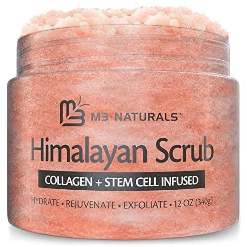 Generic Generic Naturals Salt Scrub Face Foot & Body Exfoliator Infused with Collagen and Stem Cell Natural Exfoliating Salt Body Scrub for Toning Cellulite Skin Care,12 oz (340 g)