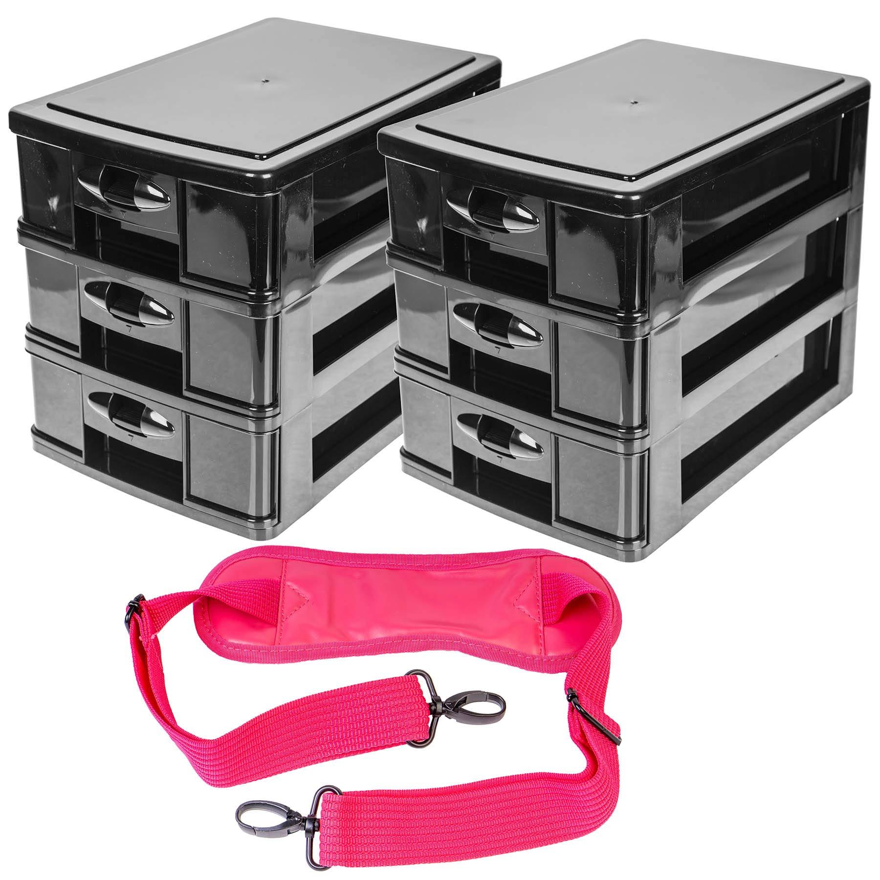 SHANY SHANY Makeup Artist Soft Rolling Trolley Cosmetic Case with Free Set of Mesh Bag Makeup Organizer - Travel Rolling Makeup Bag - Sweetheart