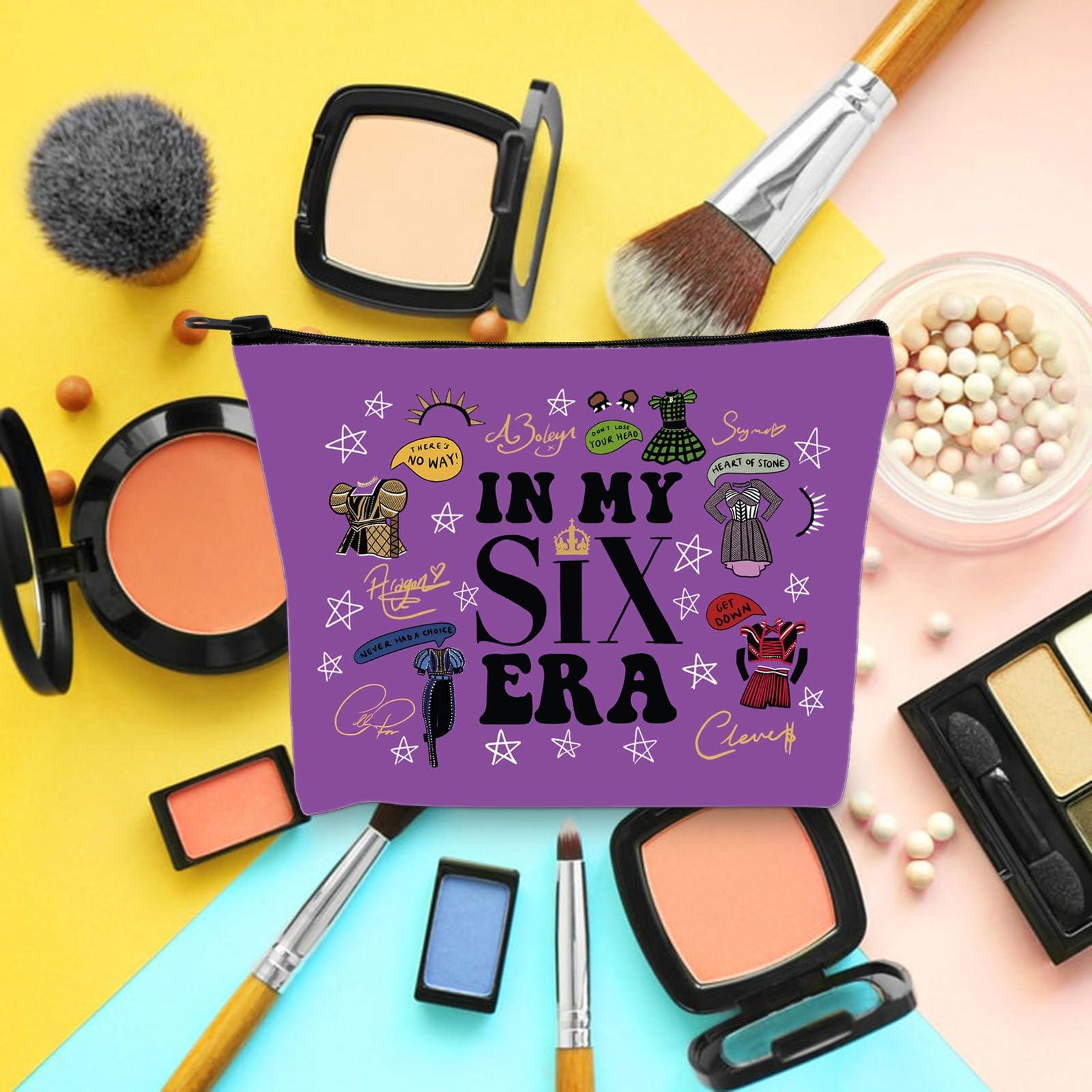 BLUPARK BLUPARK Six Musical Queens Makeup Bag Six the Musical Inspired Gift Broadway Queen Lover Gift IN MY SIX ERA Zipper Bag For Musical Fan (MB IN, MY SIX ERA)