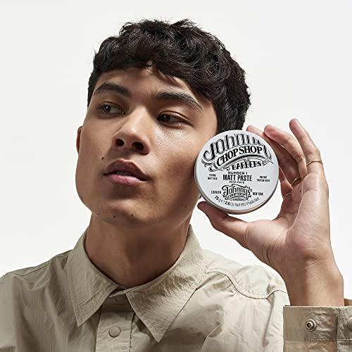 Johnny's Chop Shop JOHNNYS CHOP SHOP #1 Men's Hair Styling Matte Paste Pro-Quality Strong Hold, Lasting Texture, Natural Look Soybean Oil Protection & Hydration 2.6 oz