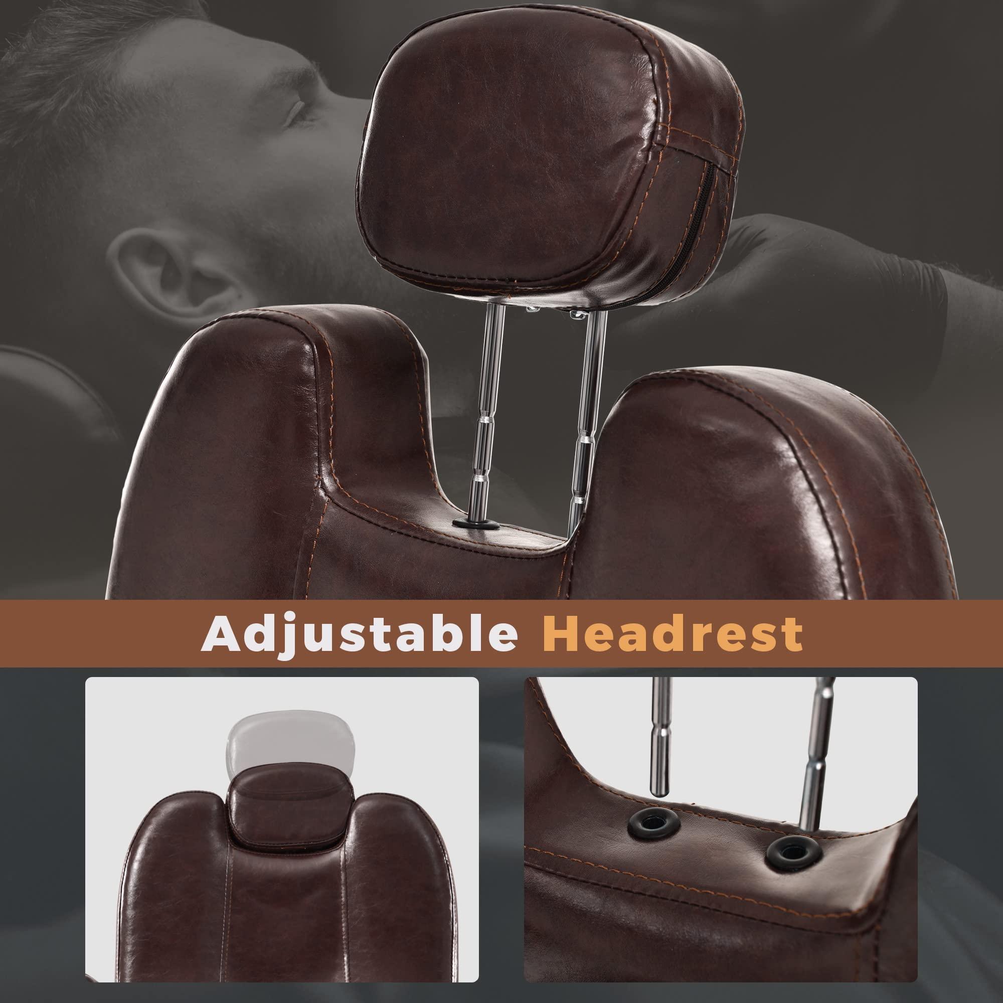 NinthAvenue Basics Reclining Barber Chair with Heavy Duty Pump for Beauty Salon Tatoo Spa Equipment