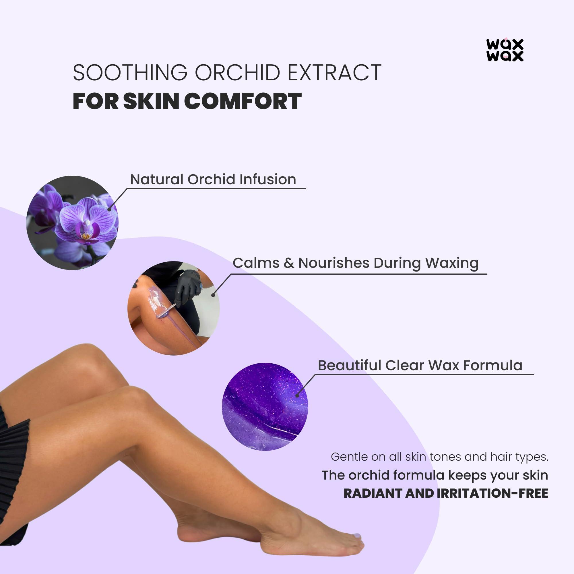 Wax Wax Wax Wax - Hard Wax Beads (1.1lb/500g) - Hypoallergenic & Natural Polymer - Pain-Free, Low Temperature, No Strips Required, Hair Growth Prevention & Easy to Remove. (Orchid - Hypoallergenic)