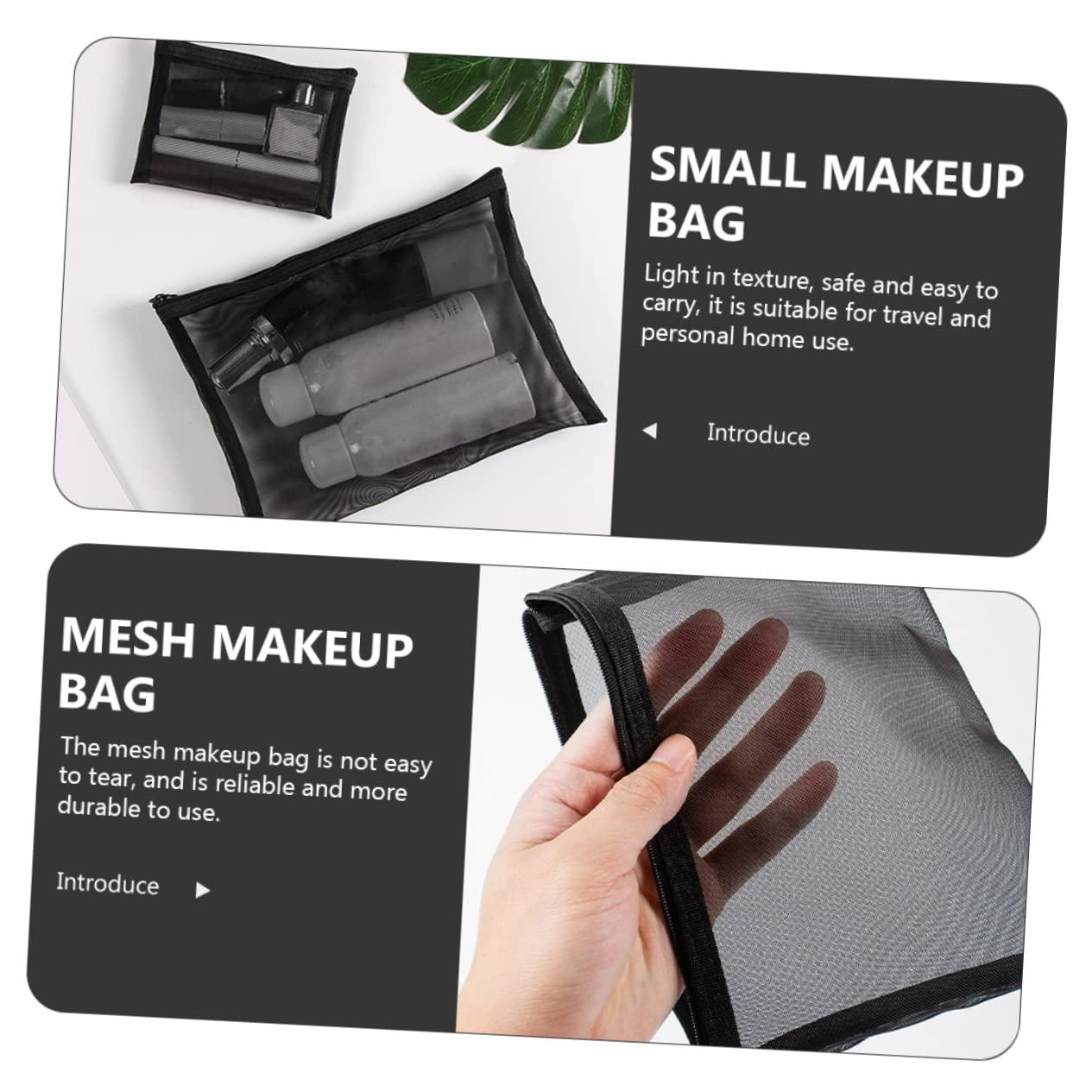 NOLITOY NOLITOY Nylon Makeup Bag Mesh Small Makeup Bag Travel Makeup Bag for Women Cosmetics Pouch Zipper