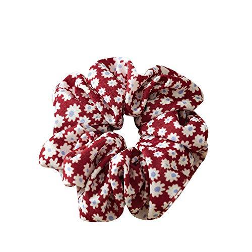 OFIYOU 4 Pack Digital Floral Hair Scrunchies Sunflower Print Slap Bracelet Ponytail Holder Elastic Hair Bands Wrist Fabric Scrunchy Hair Ties for Show/Sleepover Party